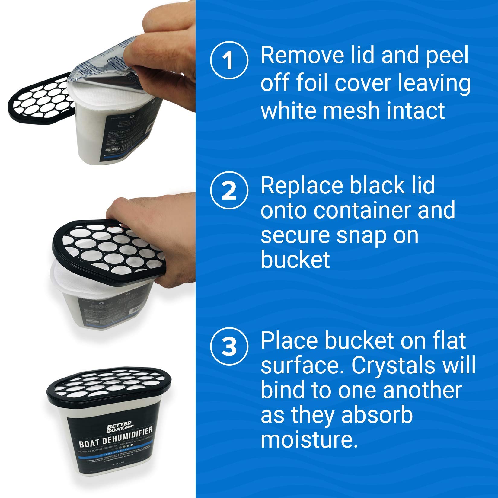 Moisture Absorber And Boat Dehumidifier, Charcoal Odor Remover For Damp Smell And Humidity, Unscented And Fragrance-Free, 4 Pack