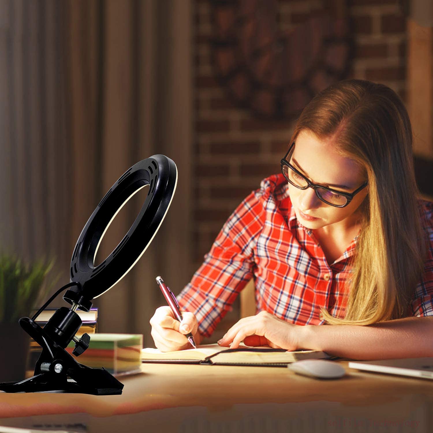 Video Conference Lighting Kit 3200K 6500K Dimmable Led Ring Lights Clip On Laptop Monitor For Remote Working/Zoom Calls/Self Bro