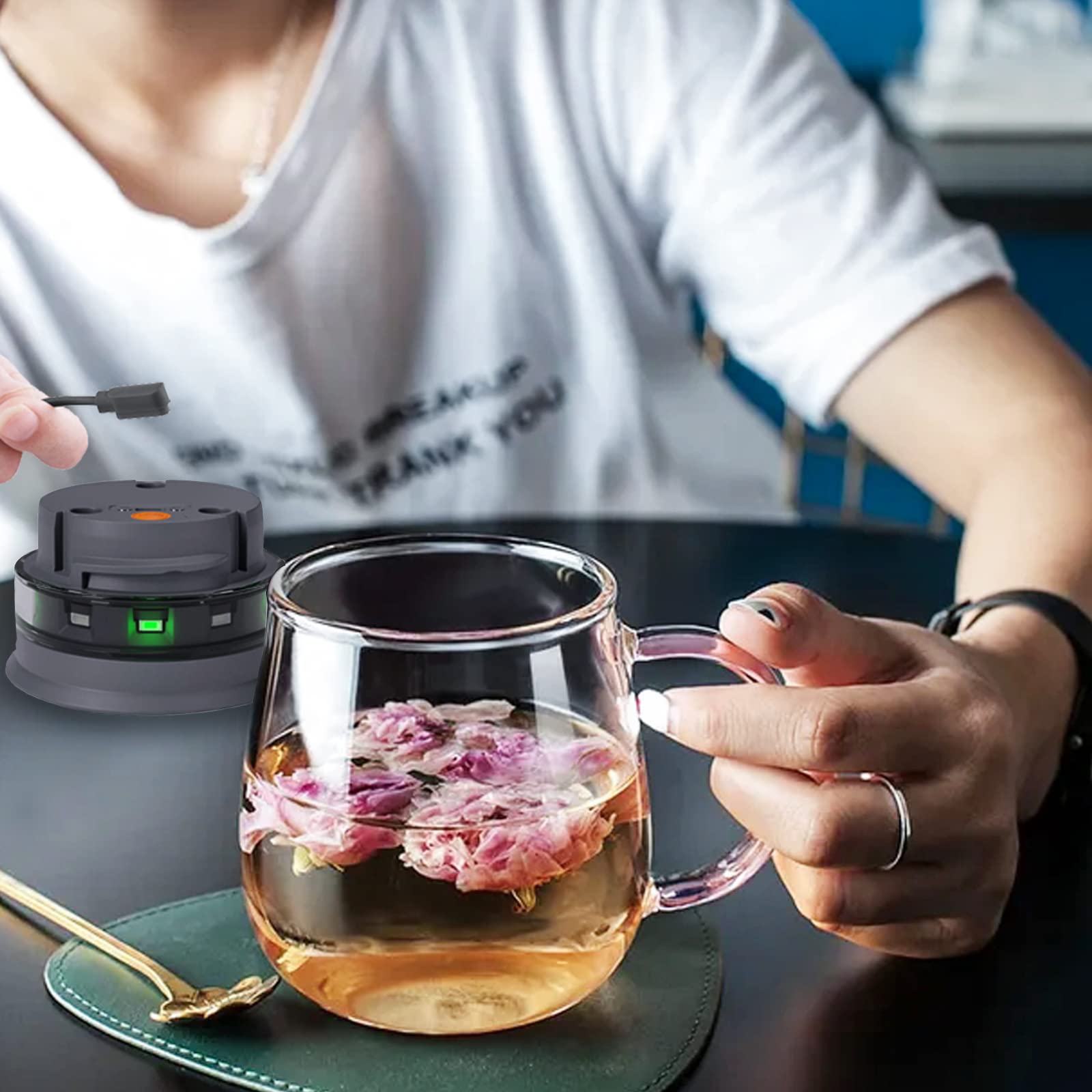 Fitturn Usb Charger Compatible With Hidratespark Pro Steel/Hidratespark Pro Smart Water Cup Replacement Charging Dock Cables Cha