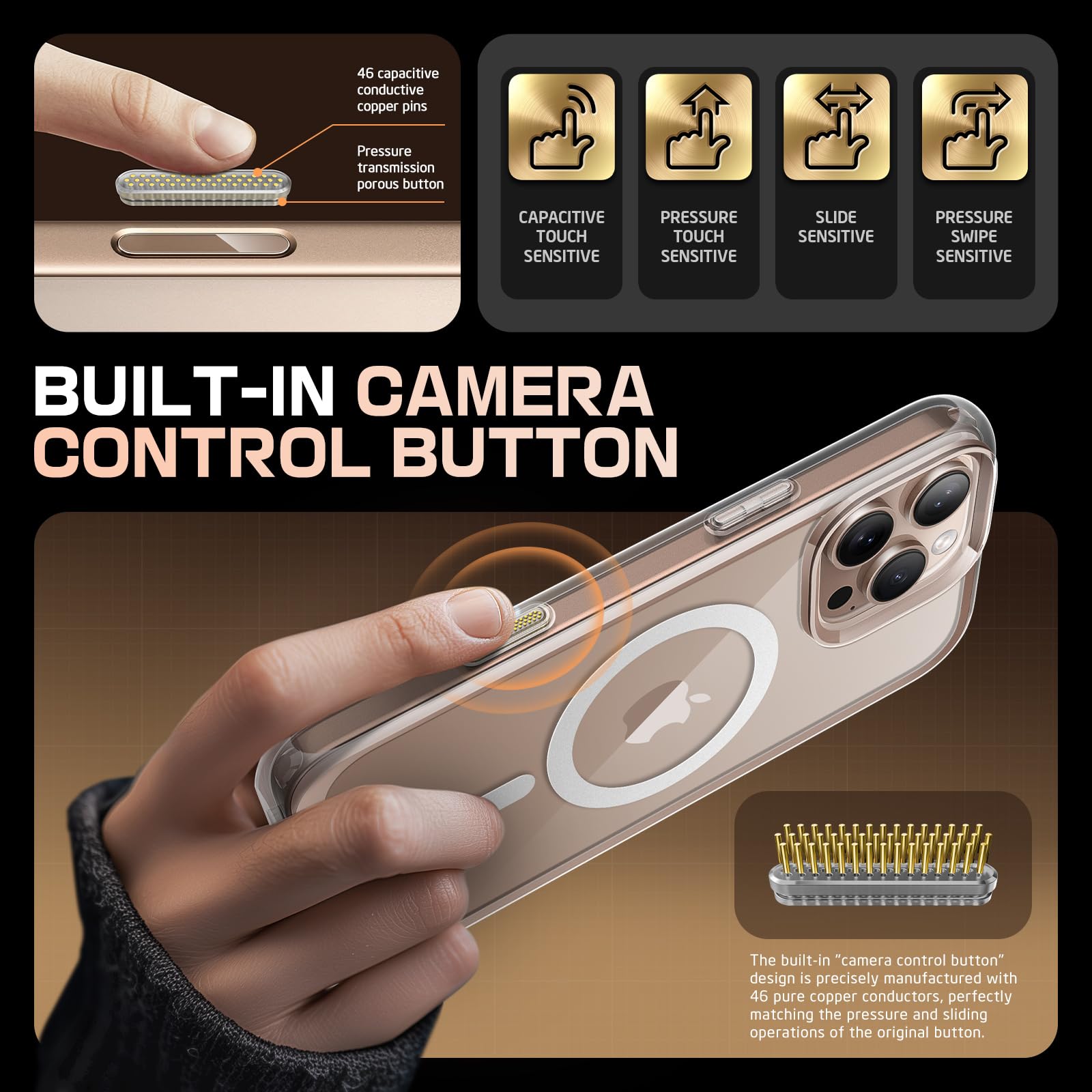 Supcase For Iphone 16 Pro Case With Camera Control Capture Button (Unicorn Beetle Mag), [Compatible With Magsafe] Slim Protectiv