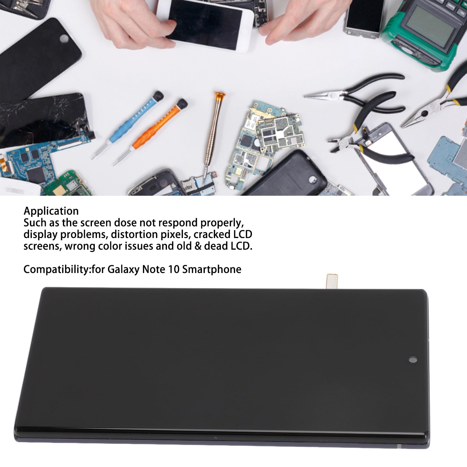 Display For Samsung Galaxy Note 10, Tft Screen Replacement Kit For Samsung Note 10, 5G Display Screen Touch Digitizer Assembly Tool Kit With Frame