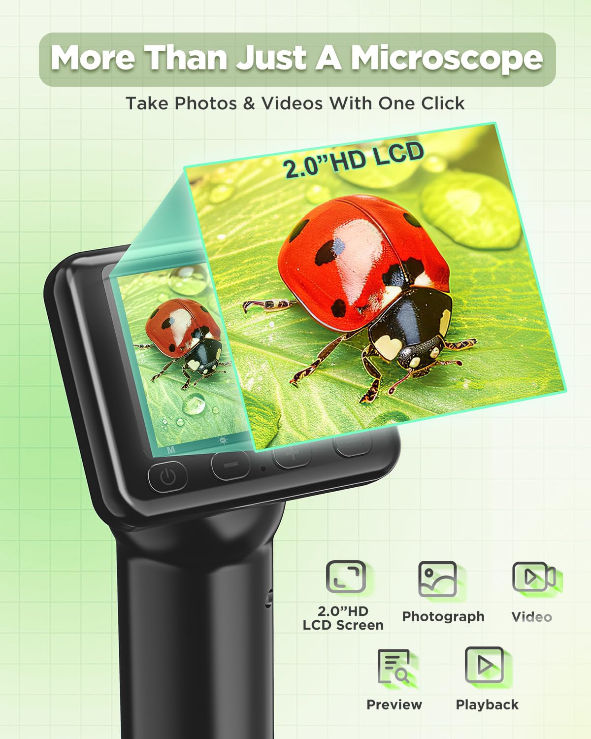 Portable Digital Microscope   Handheld Microscope With 2'' Lcd Screen   800 X Hd Pocket Digital Microscope   Mini Coin Microscop