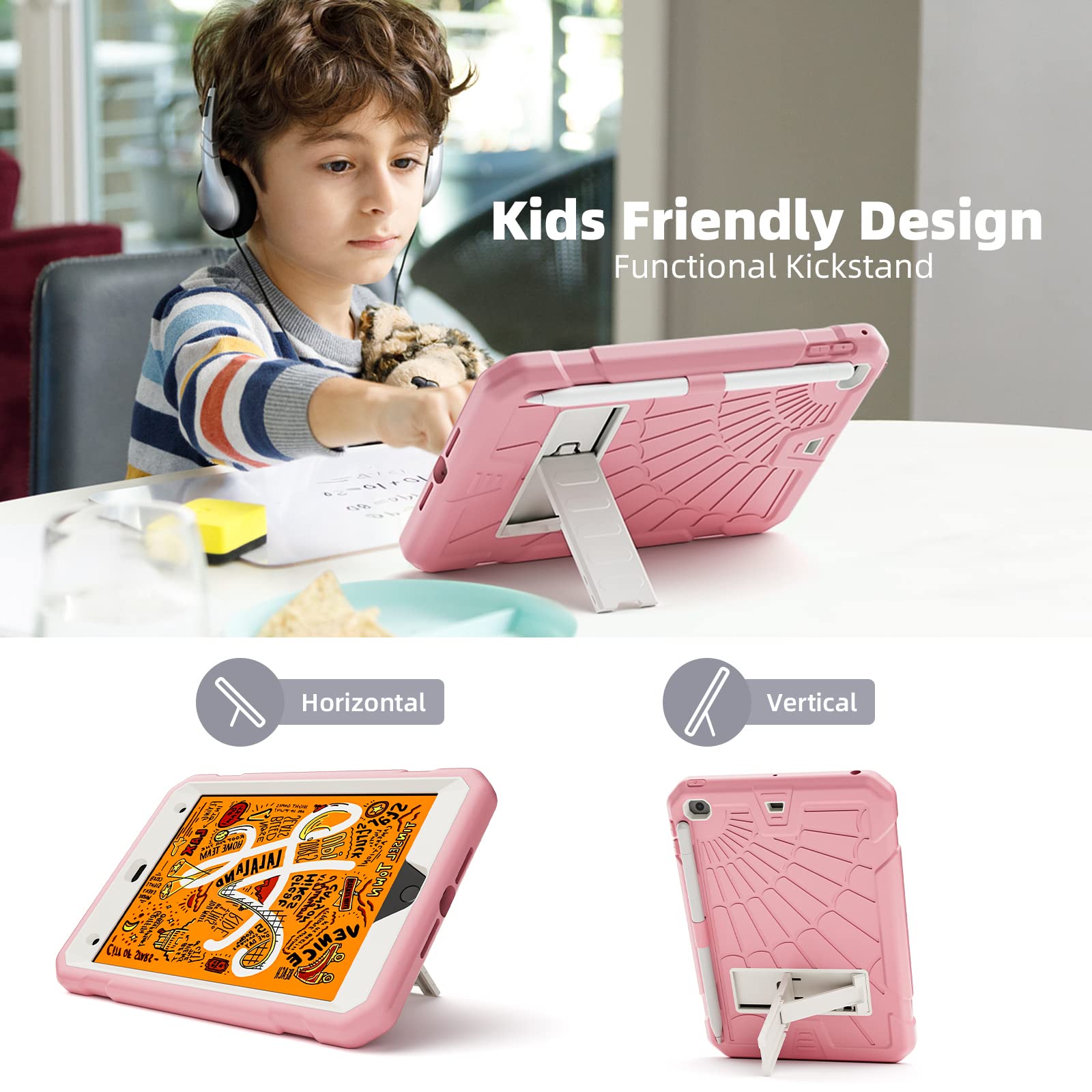 Tsqqst Ipad Mini 5/4 Case For Kids Girls Women | Ipad Mini Case 5Th Generation With Glass Screen Protector&Stylus Pencil Holder&