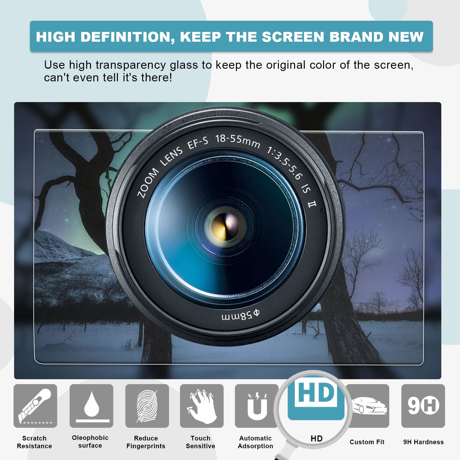 Cdefg For 2018 2019 2020 2021 2022 2023 Wrangler Jl/Gladiator Jt Center Control Touchscreen Navigation Touch Screen Protector, Hd Clear Tempered Glass 9H Scratch Resistance (For 8.4' Screen)