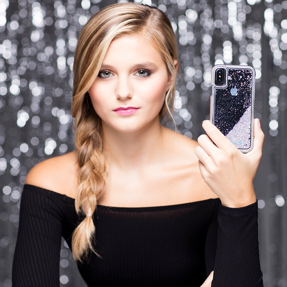 Case Mate Iphone X Case   Waterfall   Cascading Liquid Glitter   Protective Design   Apple Iphone 10   Iridescent