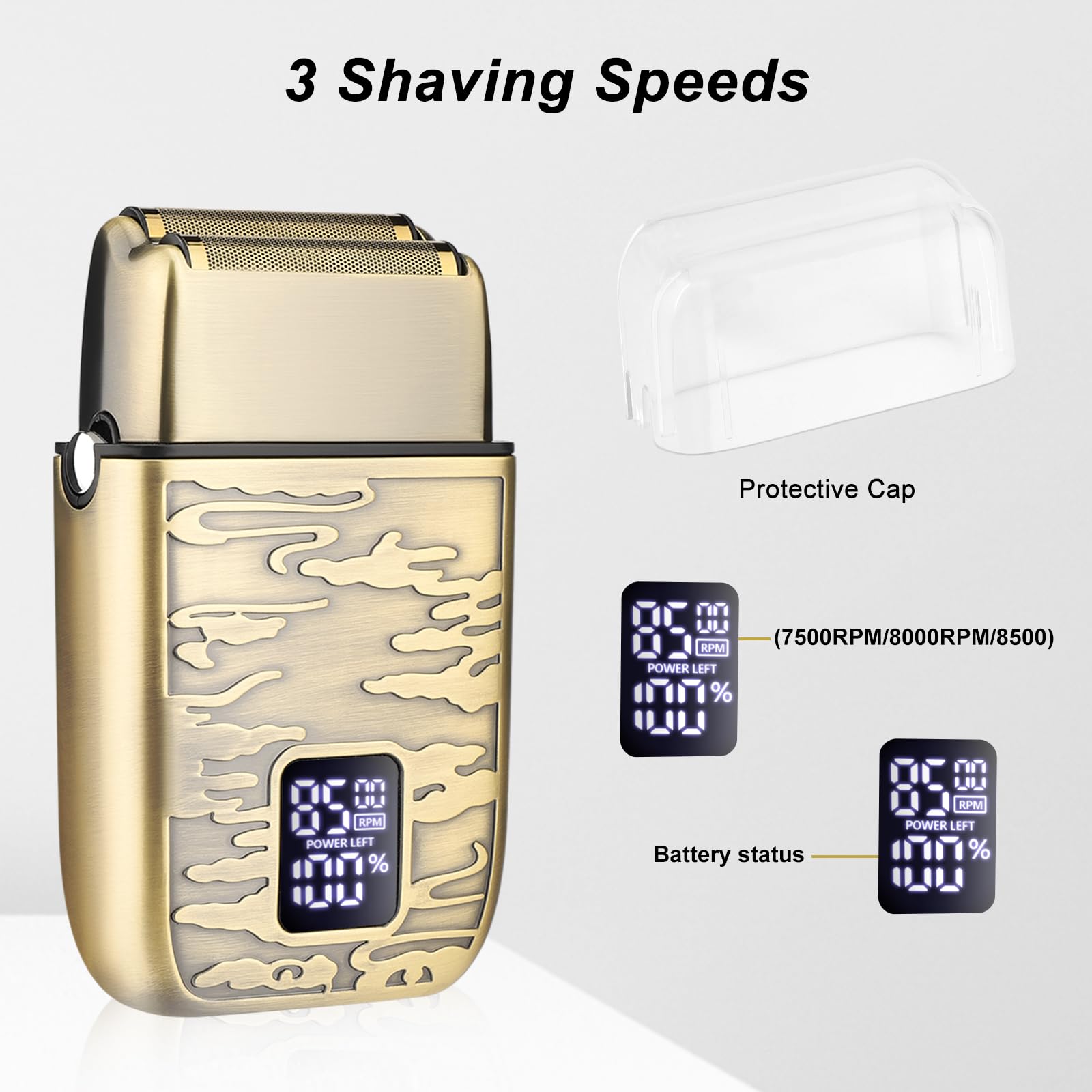 Gsky Electric Razor, Double Foil, Foil Shavers For Men,Electric Shavers For Men,Cordless Barber Shaver Beard Trimmer