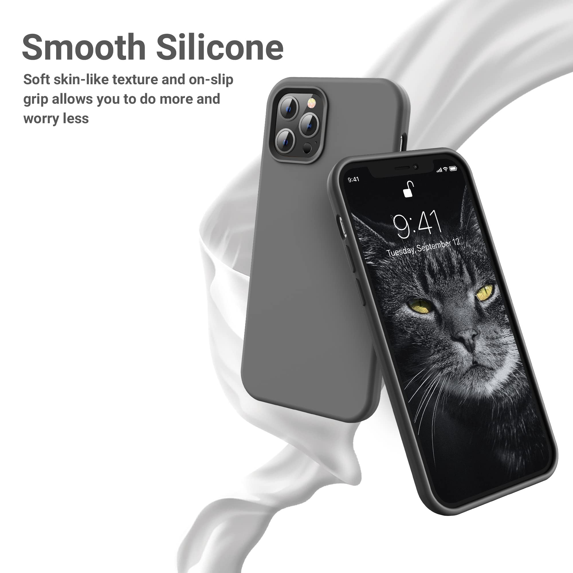 Otofly Compatible With Iphone 12 Pro Max Case,[Silky And Soft Touch Series] Premium Soft Liquid Silicone Rubber Full Body Protec