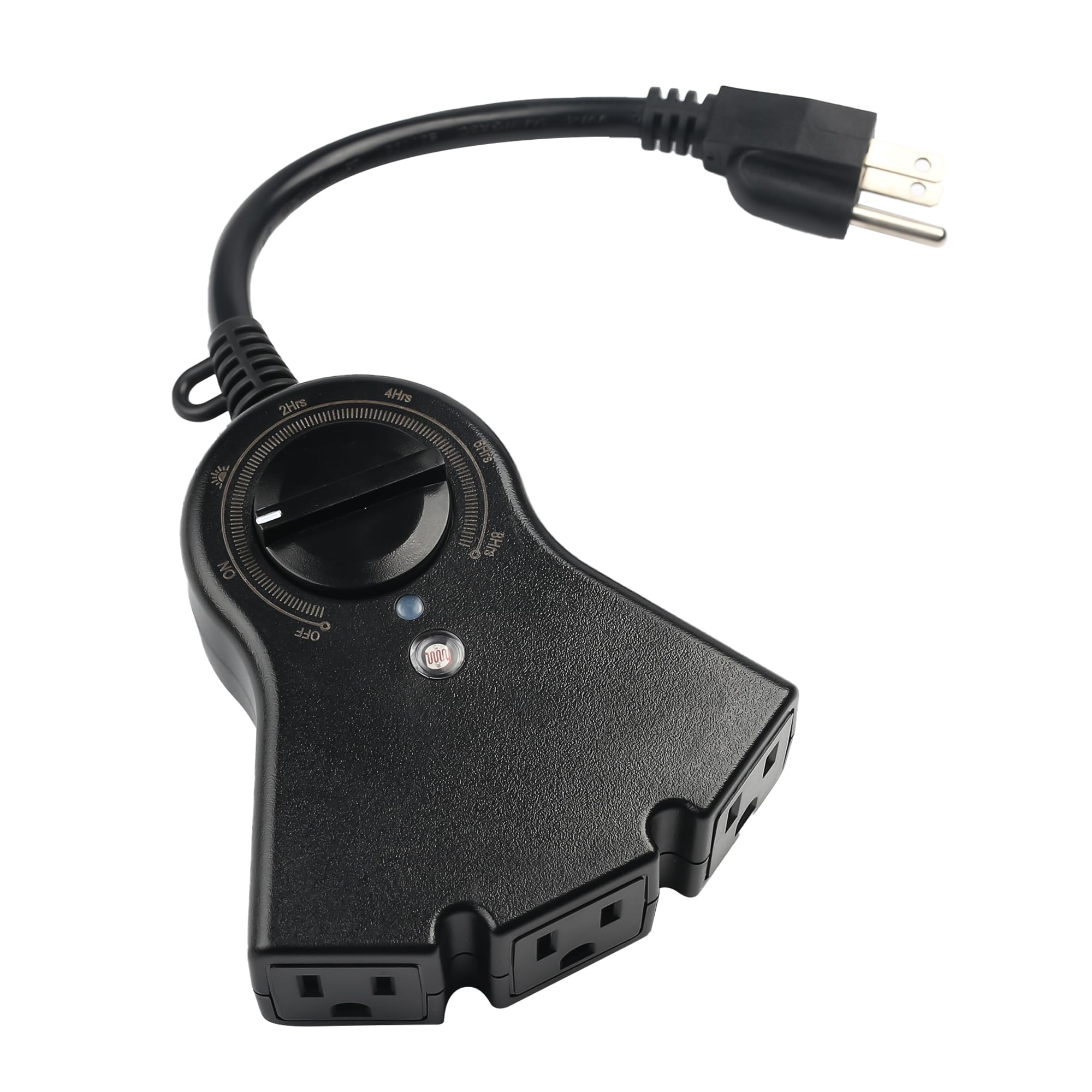 BN-LINK Dusk to Dawn Light Sensor Timer,Outdoor Light Timer Waterproof, 3 Grounded Outlets for Christmas Lights?15A 1/2HP, ETL L