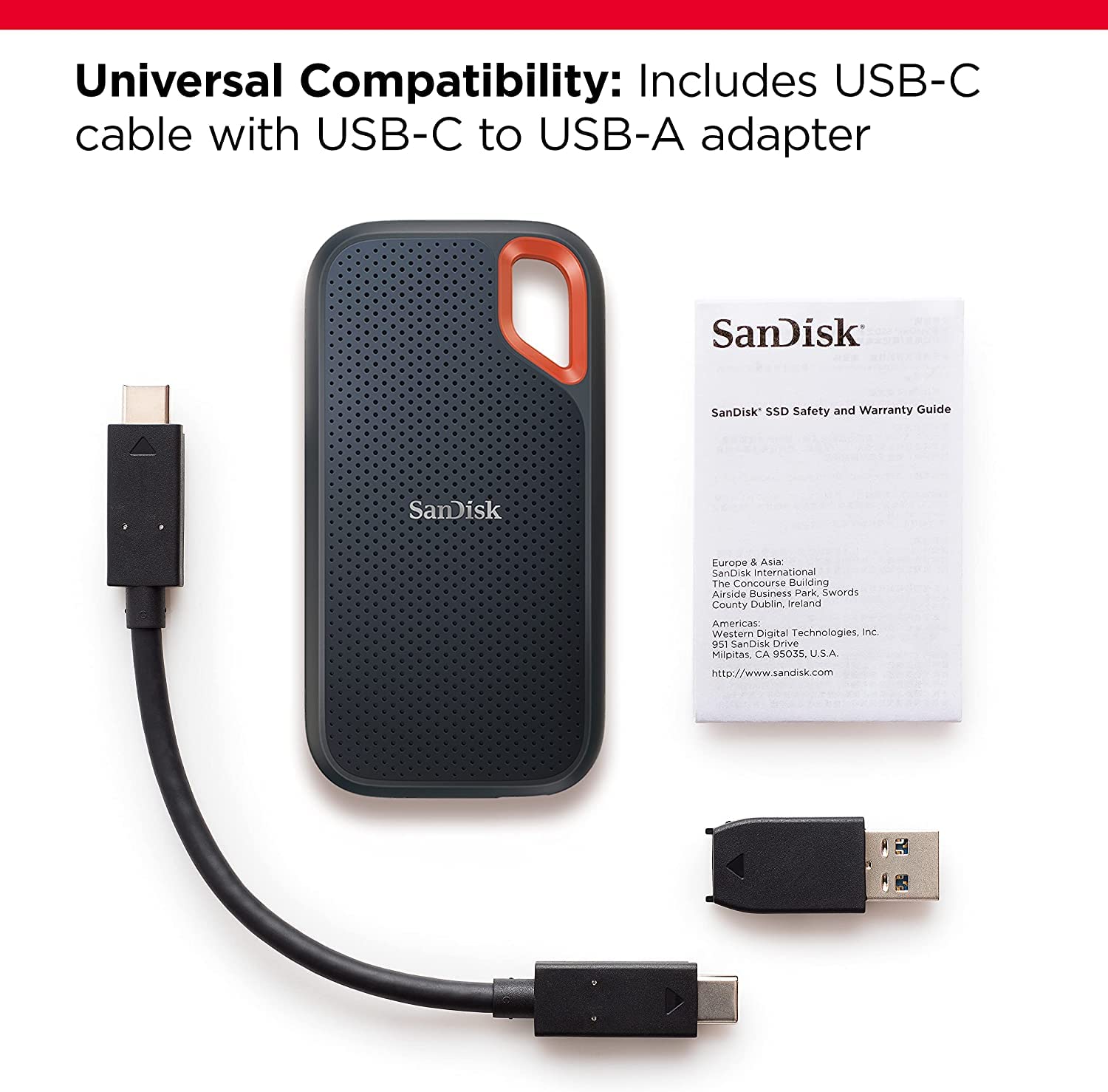 Sandisk 4Tb Extreme Portable Ssd - Up To 1050Mb/S, Usb-C, Usb 3.2 Gen 2, Ip65 Water And Dust Resistance, Updated Firmware - Exte