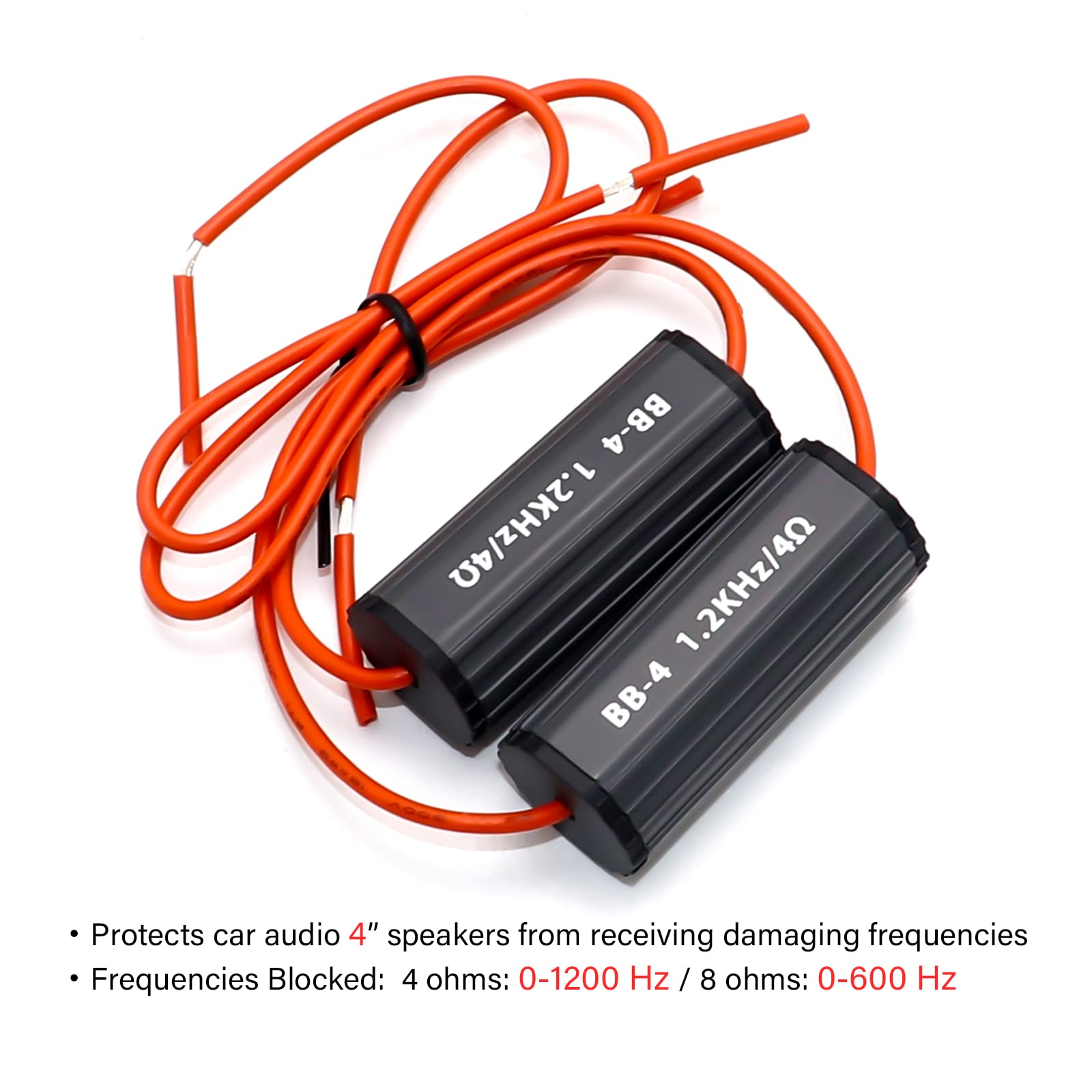 Recoil Bb 4 Bass Blocks Designed To Protect Car Audio 4 Inch Speakers, Eliminate Frequencies 0 1.2Khz At 4 Ohms, Pair