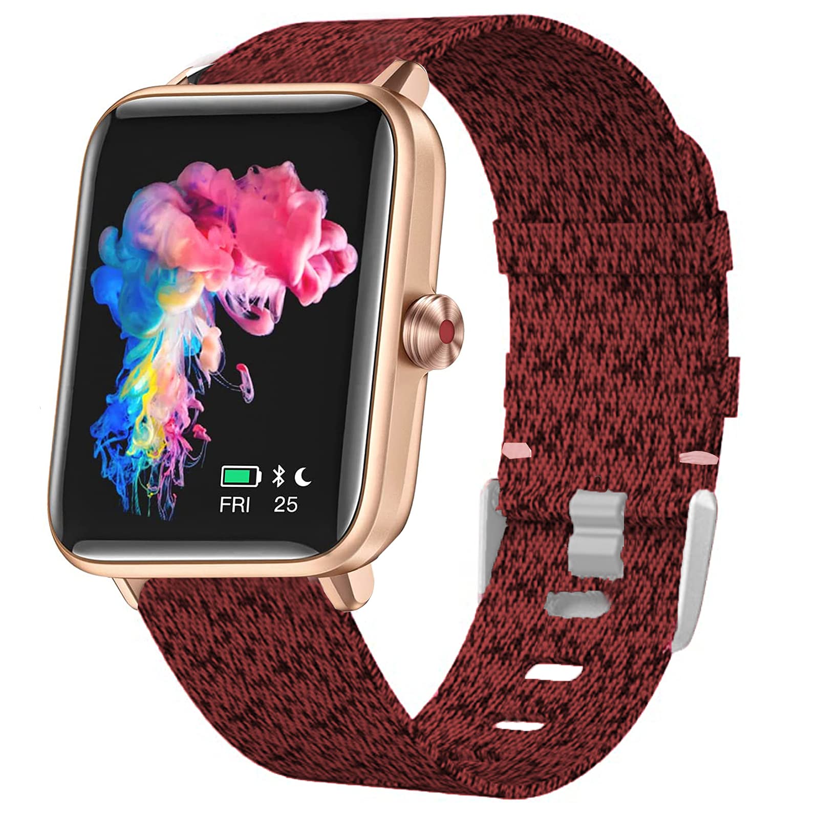 Lamshaw Gt01 Smartwatch Band, Breathable Nylon Woven Fabric Replacement Accessory Strap Compatible For Dirrelo Gt01 / Letscom Gt