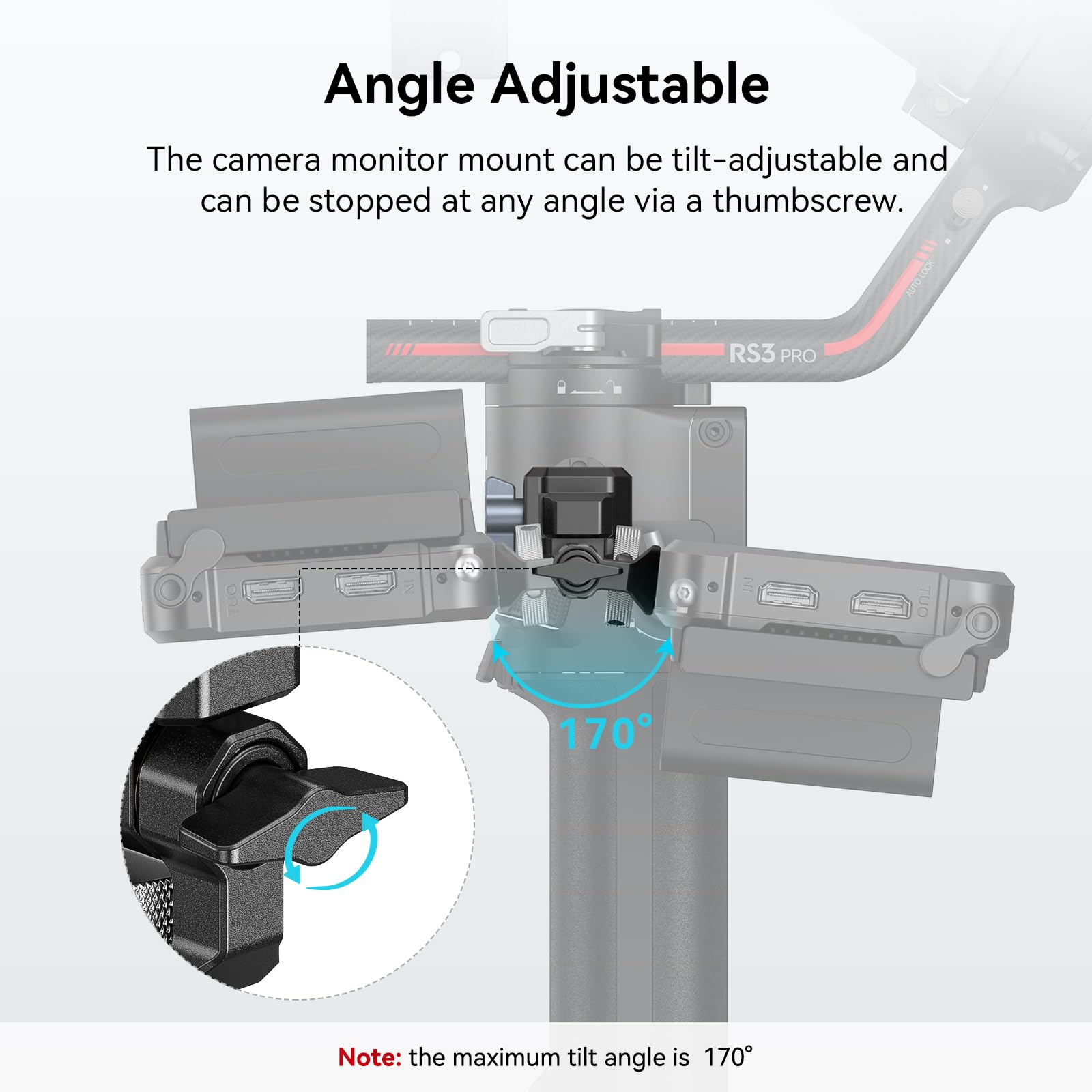 Smallrig Adjustable Camera Monitor Mount With Quick Release Nato Clamp, Cold Shoe Mount, Anti-Twist Design For Dji Rs 4 / Rs 4 P