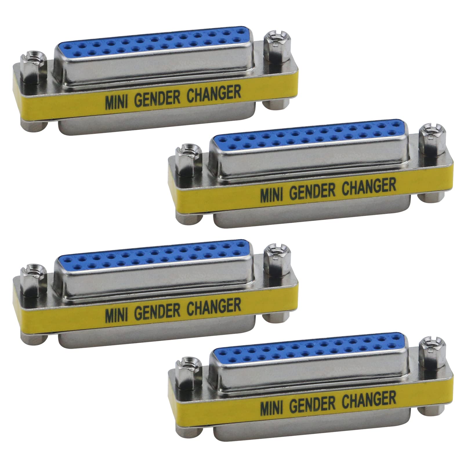 Antrader 4 Pack Db25 25 Pin Serial Port Female To Female Mini Gender Changer Coupler Adapter Rs232 Connector