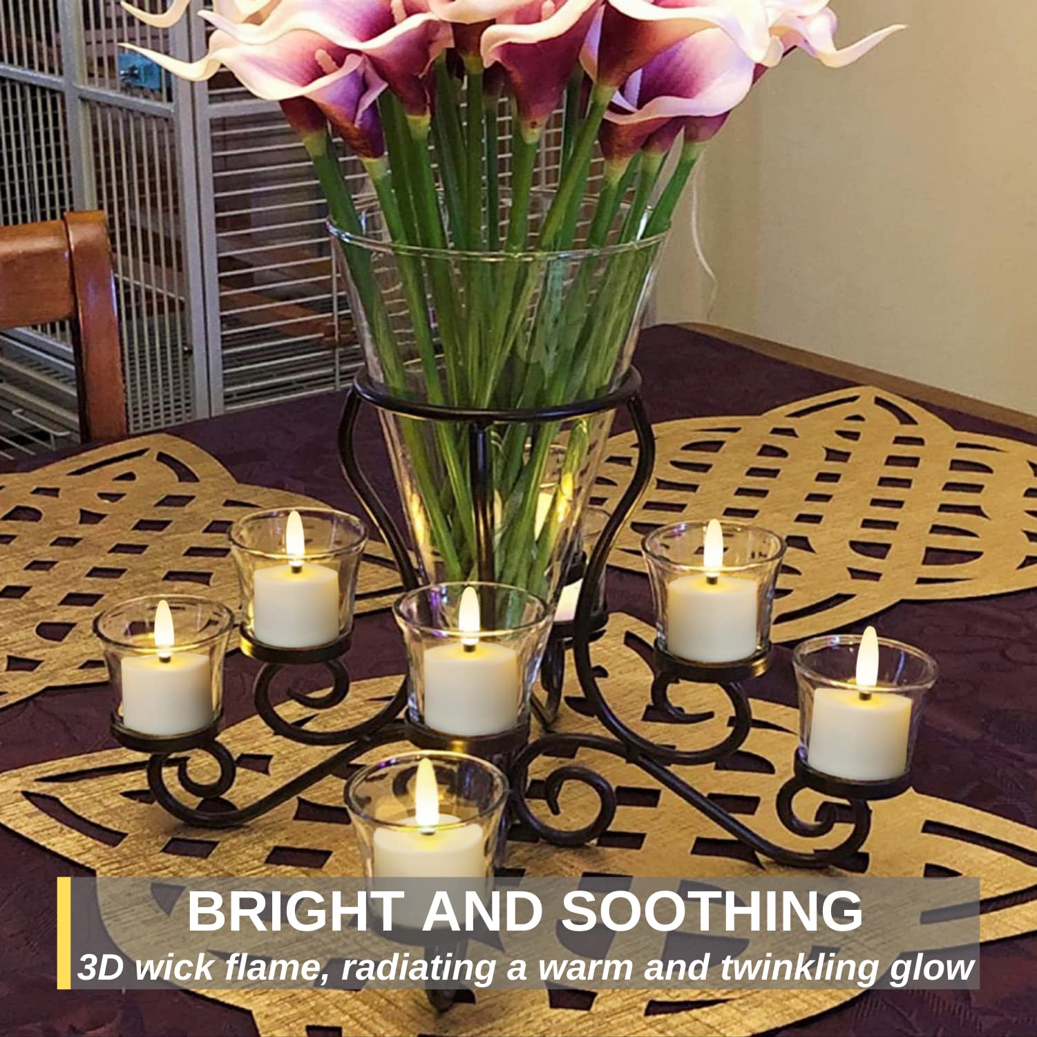 Homemory Rechargeable Candles Tea Lights With Remote Timer, Led Tea Lights Candles Battery Operated, Rechargeable Flameless Cand