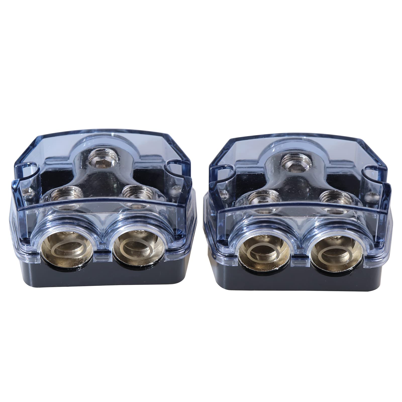 Bumbesti 2 Way 0/2/4 Gauge In 0/2/4 Gauge Out Amp Power Distribution Block For Car Audio Splitter (2Pack)