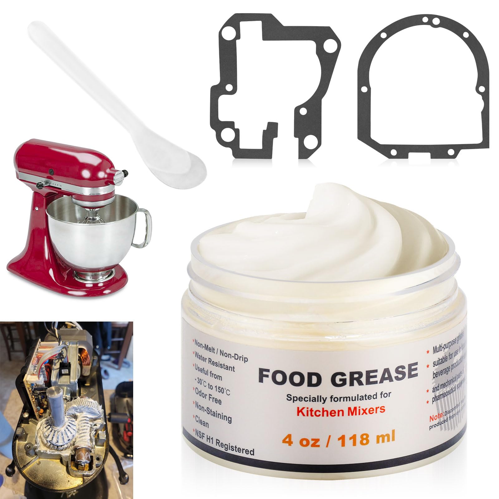 4 Oz Food Grade Grease & Gasket By Ohoho   Compatible With Kitchen Stand Mixer