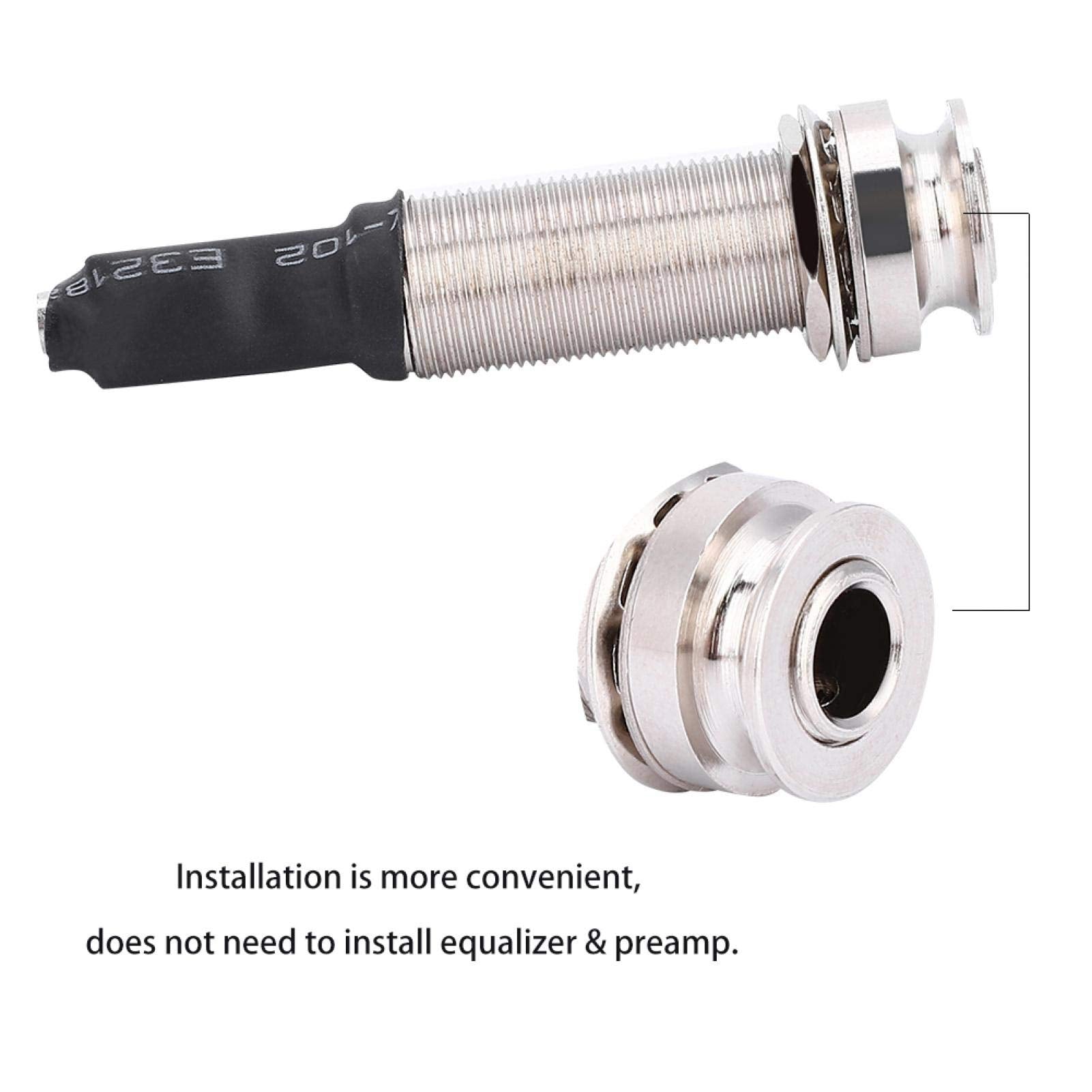 1/4'' (6.35Mm) Output 2.5Mm Input Endpin Jack, Piezo Pickup Jack Built In Rod Piezo Pickup For Acoustic Guitar