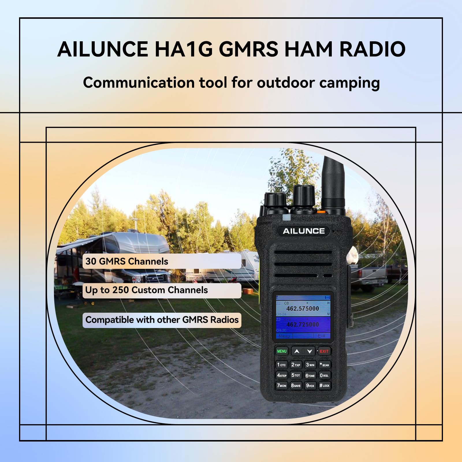 Retevis Ailunce Ha1G Gmrs Radio, Gmrs Handheld Radio, Ip67 Waterproof, Noaa, 2800Mah Usb C Charging Long Range Walkie Talkies For Outdoor(2 Pack)