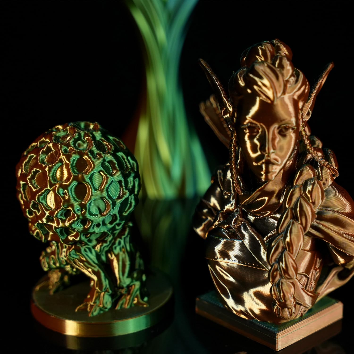 Gratkit Silk Tri Color Pla Filament,Coextrusion Pla Filament 1.75Mm,  0.03Mm, 1Kg/Roll, Silk Pla Orange & Blue & Green