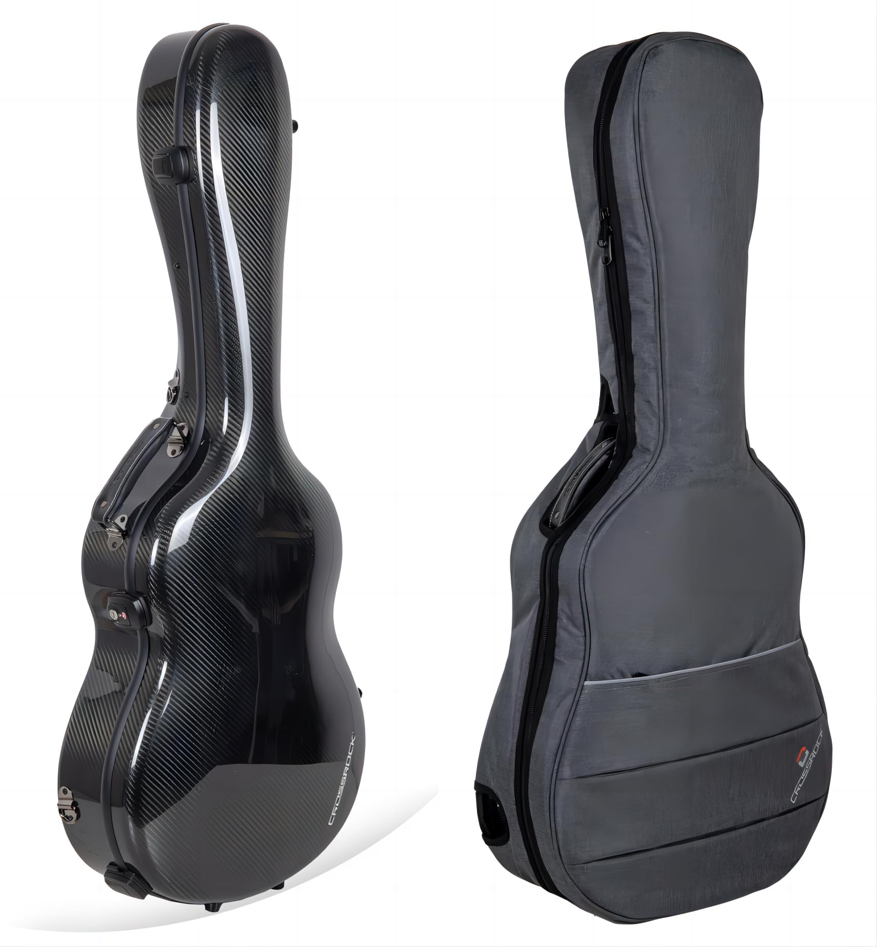 Crossrock Air Carbon 4/4 Classical Guitar Flight Case - 3K Twill Weave Carbon Fiber In Regal Amethyst Purple Carbon Fiber- Tsa L