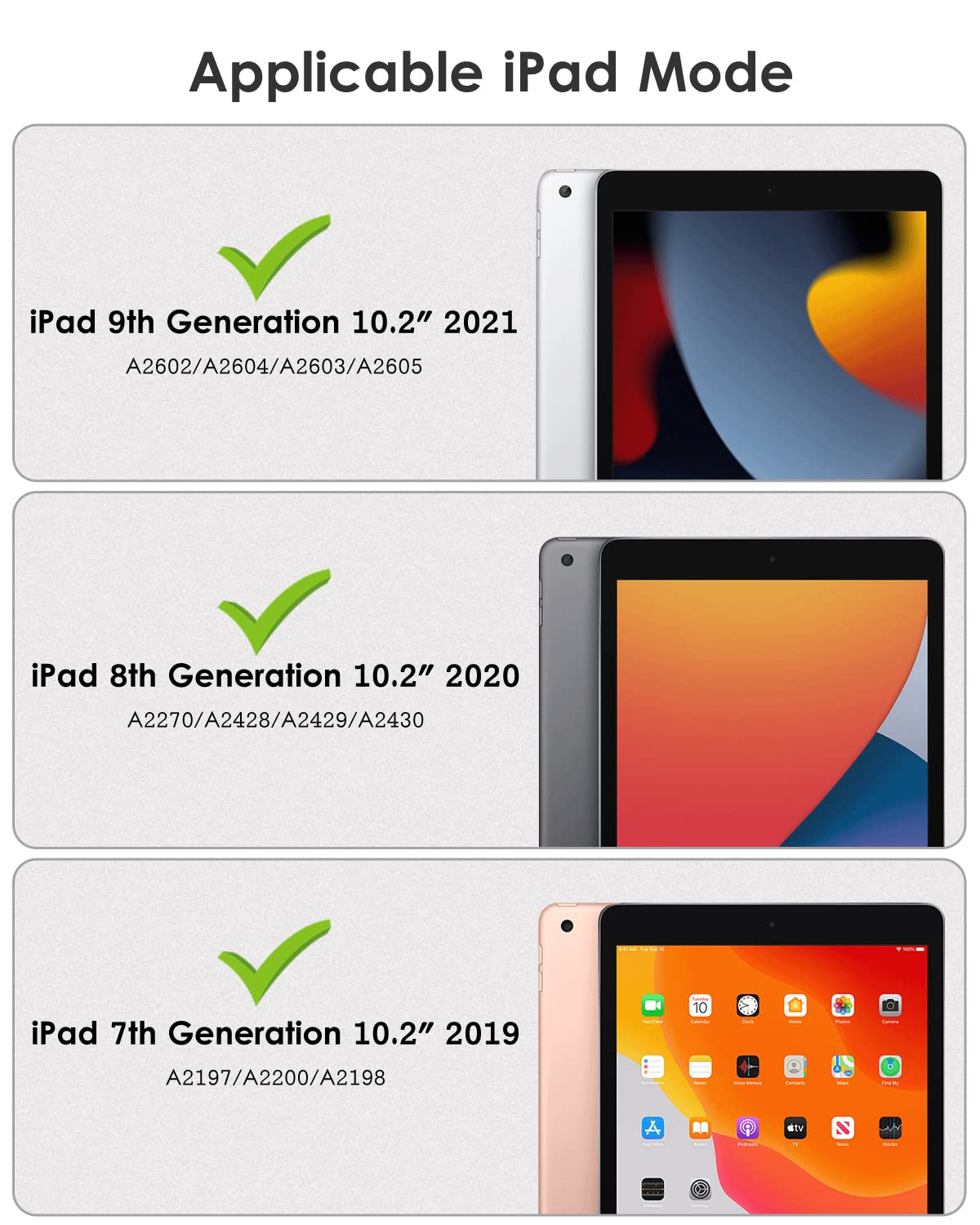 Dttocase Case For Ipad 9Th / 8Th / 7Th Generation 10.2 Inch (2021/2020/2019 Released), Clear Back, Tpu Shockproof Frame Cover[Bu