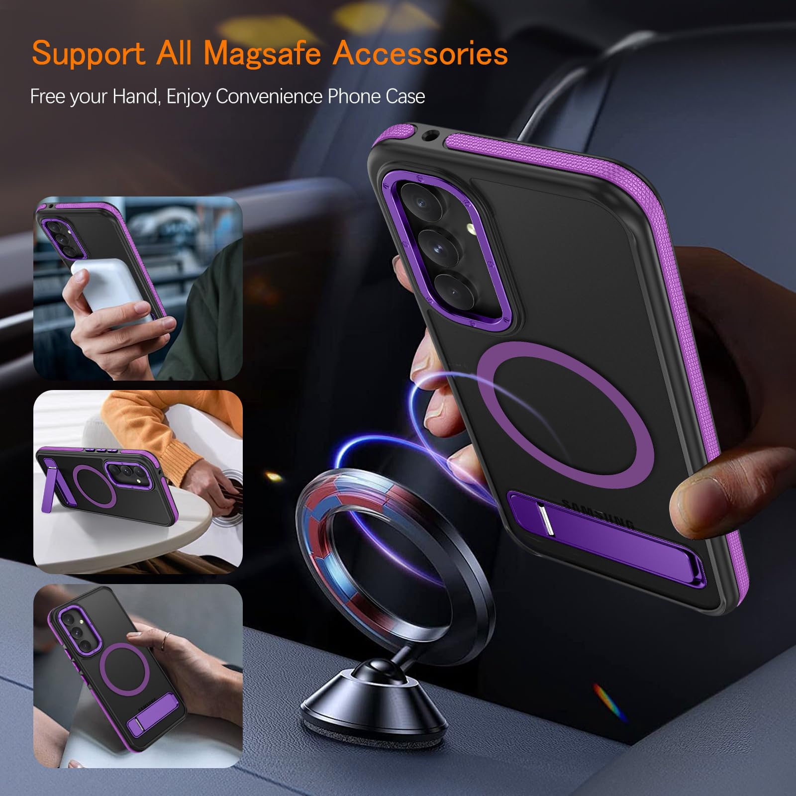 Guagua Compatible With Samsung Galaxy A54 Magnetic Case, Galaxy A54 Magsafe Cases Translucent Matte Scratch-Resistant Back Shock