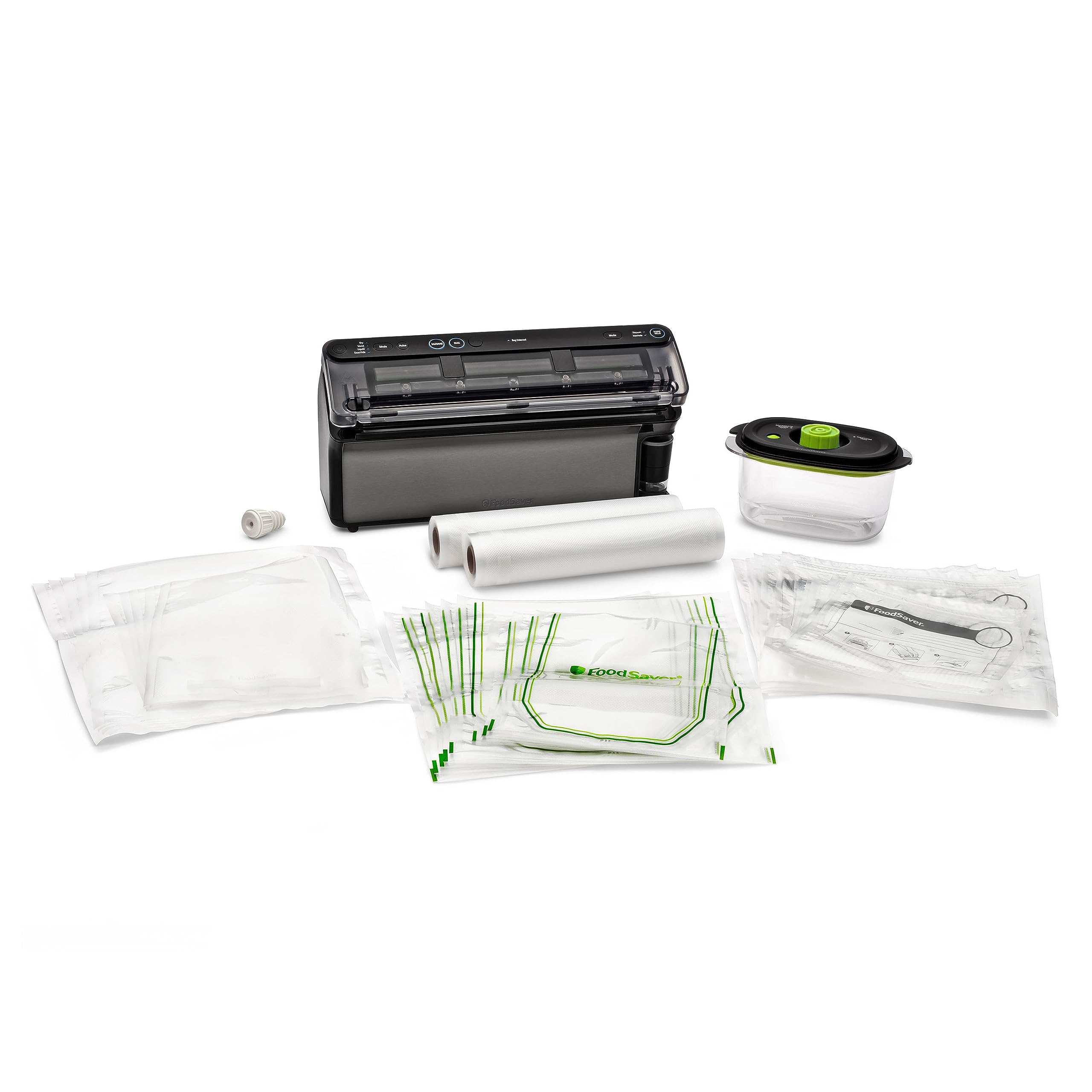 Foodsaver Elite All In One Liquid+ Vacuum Sealer With Bags, Rolls, And Accessories, Dark Stainless Steel