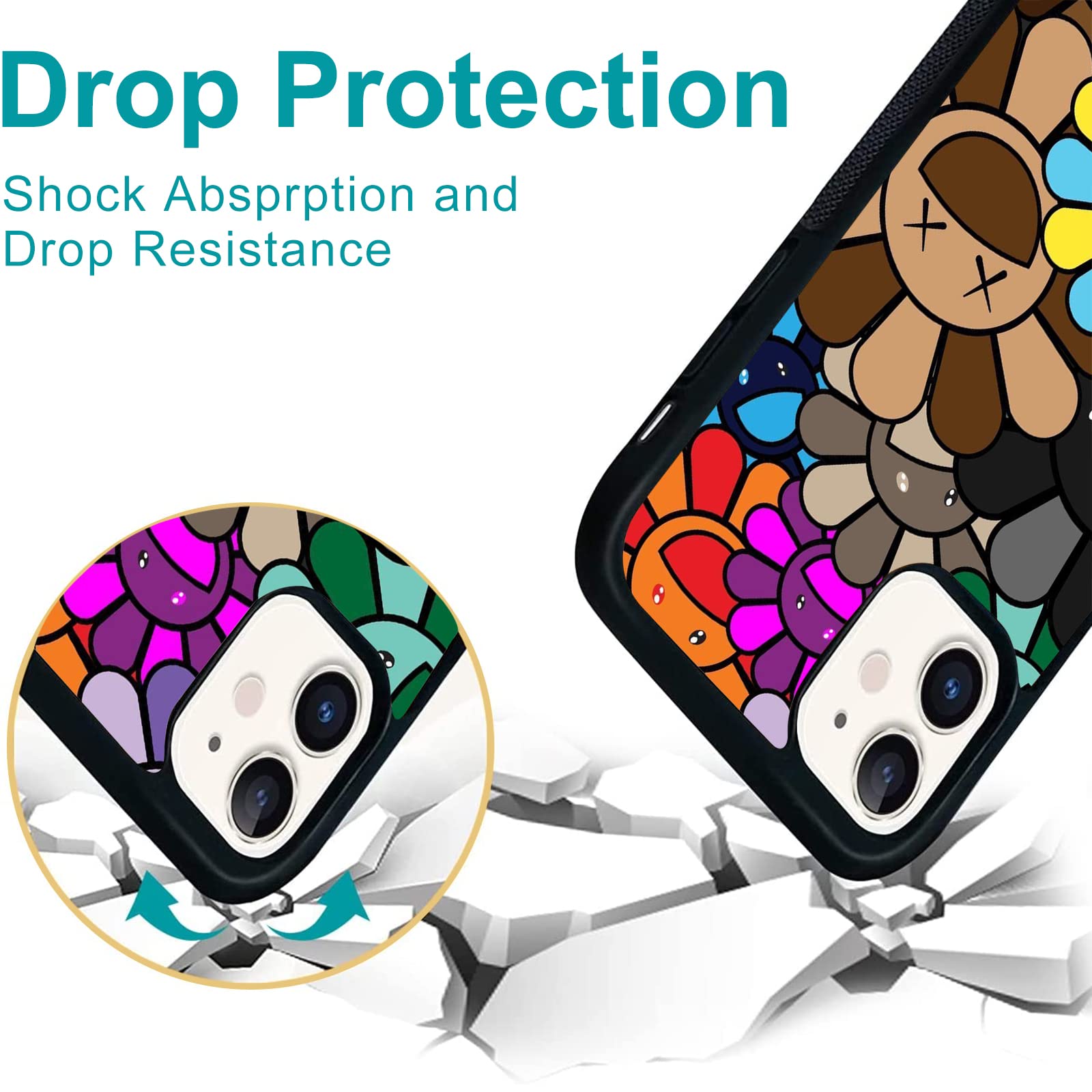 Unnkine Cute Flower Case For Iphone 13 Pro Max Girls Women Lovely Floral Design Soft Tpu Hard Back Shockproof Anti Scratch Prote