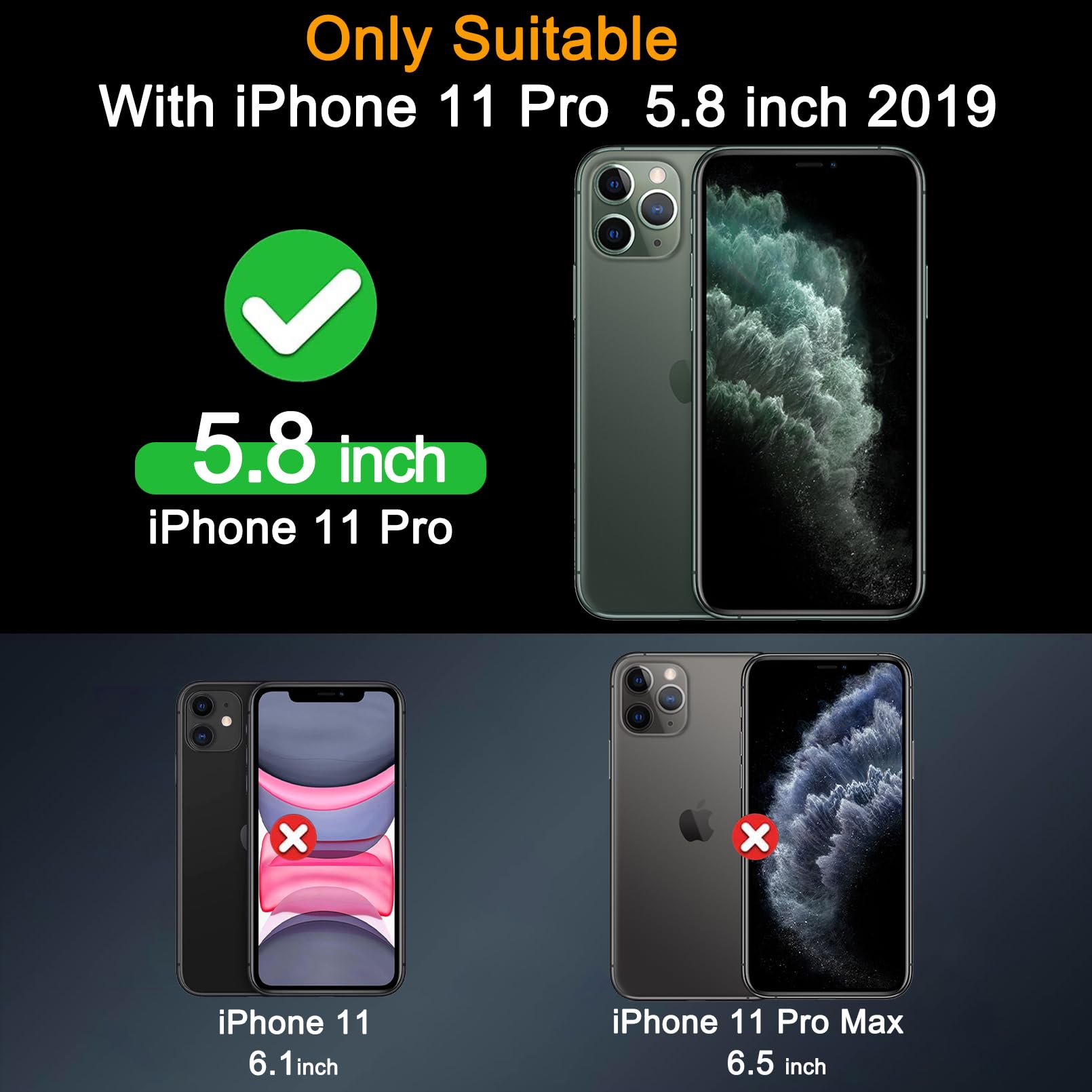 Milomdoi 3 Pack Screen Protector For Apple Iphone 11 Pro With 3 Pack Tempered Glass Camera Lens Protector, Ultra 9H Accessories,