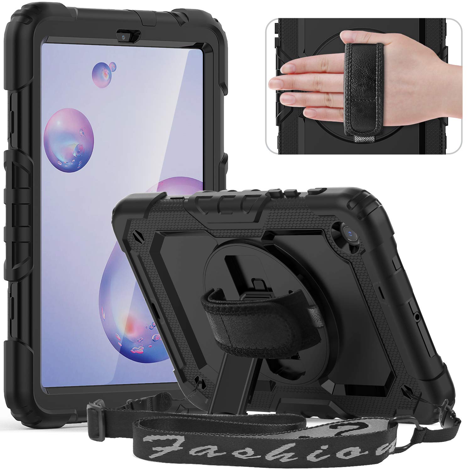 Timecity Case For Galaxy Tab A 8.4 Inch 2020, Sm T307 Case, With Stylus Holder Screen Protector/Swivel Stand/Hand Strap/Shoulder
