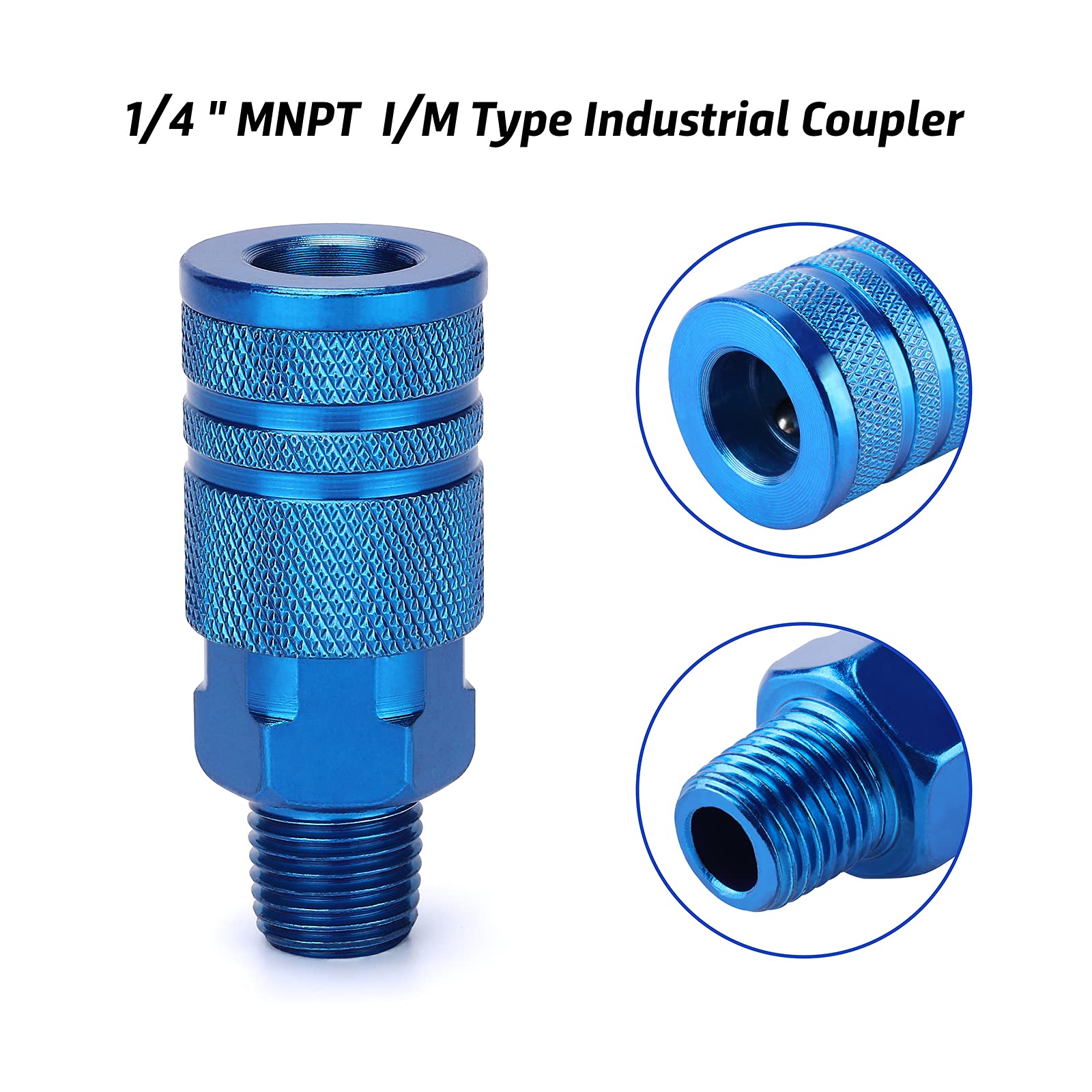 Airtoon 4 Way Straight Air Manifold Splitter, Line Type Air Compressor Splitter With 4 Couplers And 1/4'' Mnpt Plug,1/4 Inch Npt