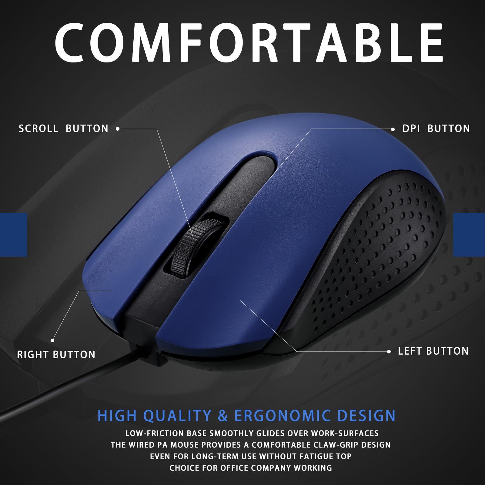 Hoteam 12 Pcs Wired Computer Mouse Bulk Cord Usb Computer Mice Ergonomic Wired Mouse For Pcs, Computers, Laptops, Gaming Office