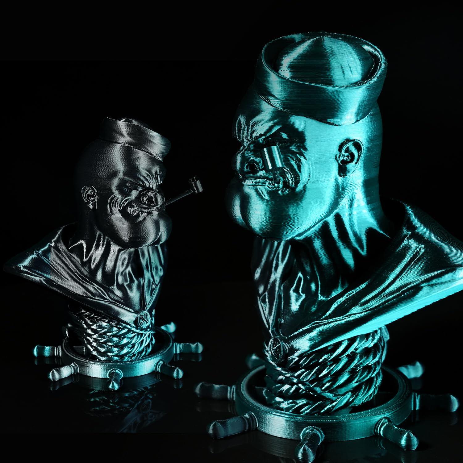 Gratkit Silk Dual Color Pla Filament, Coextrusion Pla Filament 1.75Mm, +/-0.03Mm, 1Kg/Roll, Silk Pla Black & Green