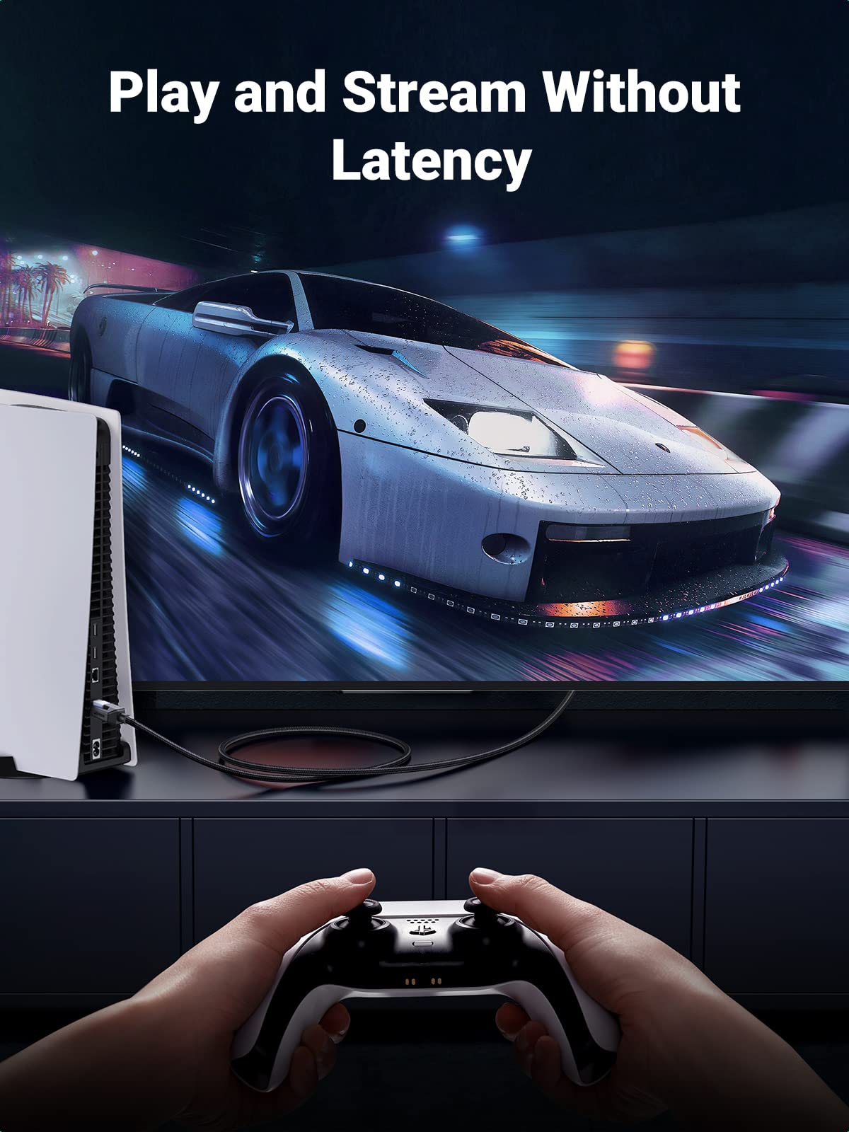 Ugreen Cat 8 Ethernet Cable 30Ft, High Speed Braided 40Gbps 2000Mhz Network Cord Cat8 Rj45 Shielded Indoor Heavy Duty Lan Cables