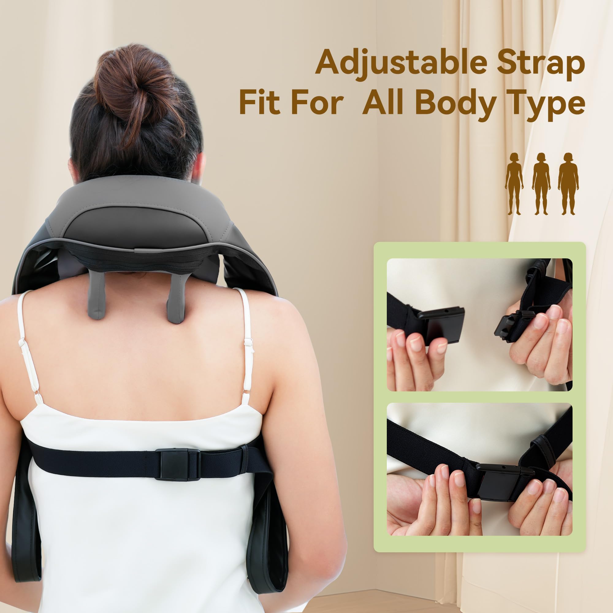 Snailax Neck Massager For Pain Relief Deep Tissue, Neck Massager With Heat, Fsa Hsa Eligible, Cordless Massager For Neck And Sho