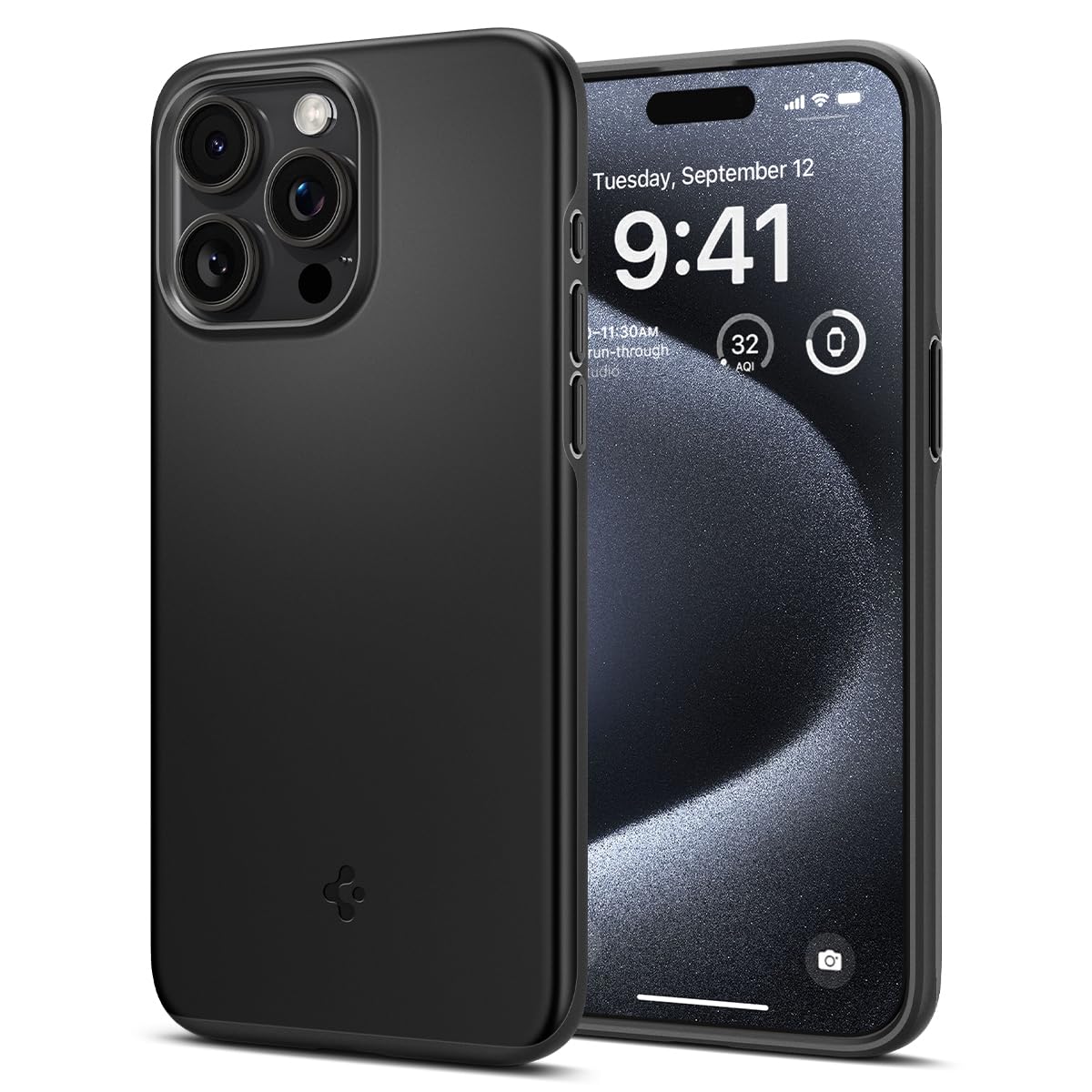 Spigen Thin Fit Designed For Iphone 15 Pro Case (2023), [Military Grade Protection]   Black