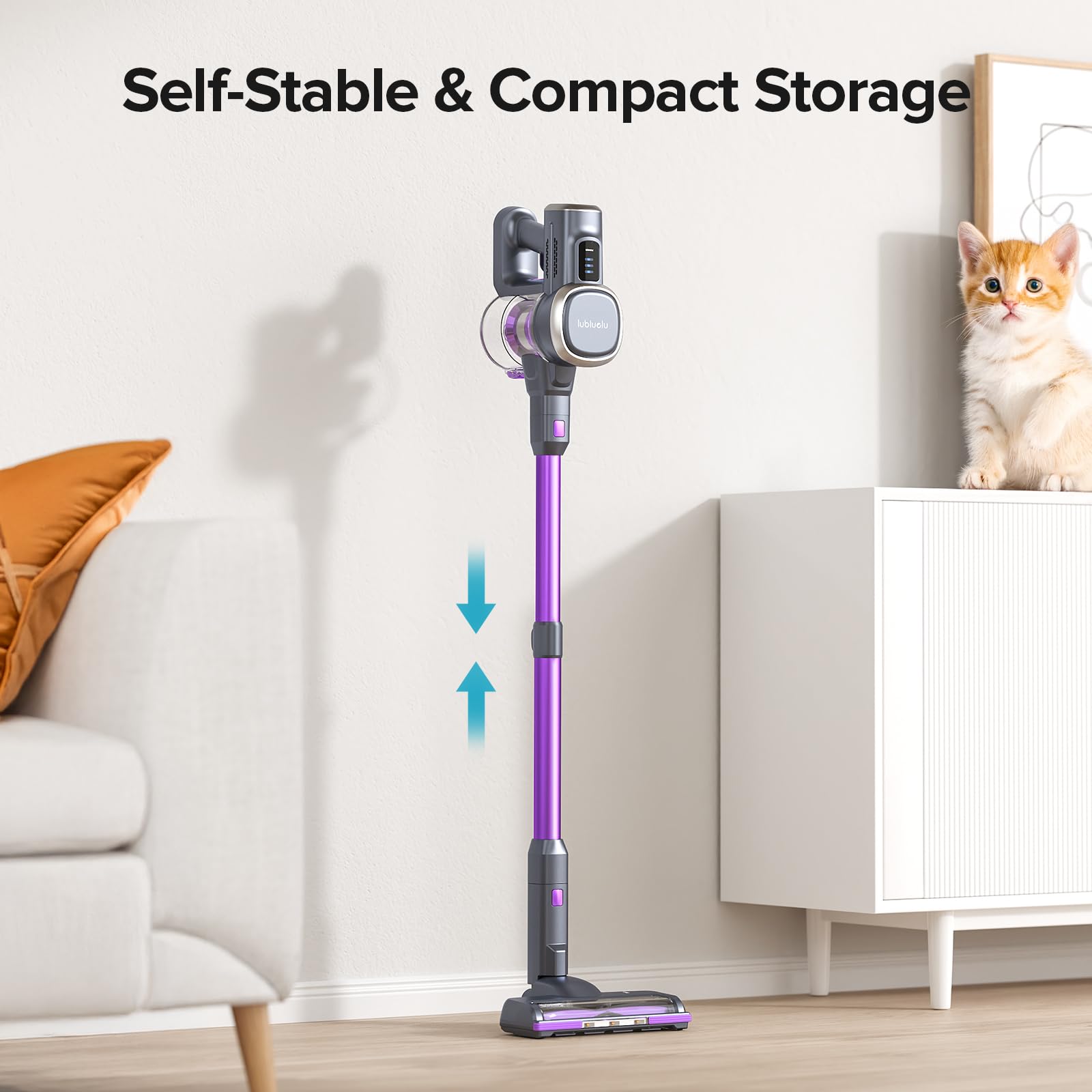 Lubluelu Cordless Vacuum Cleaner, Max 50 Mins Runtime, Stick Vacuum With Touch Screen,Lightweight Vacuum For Carpet, Home Hardwo