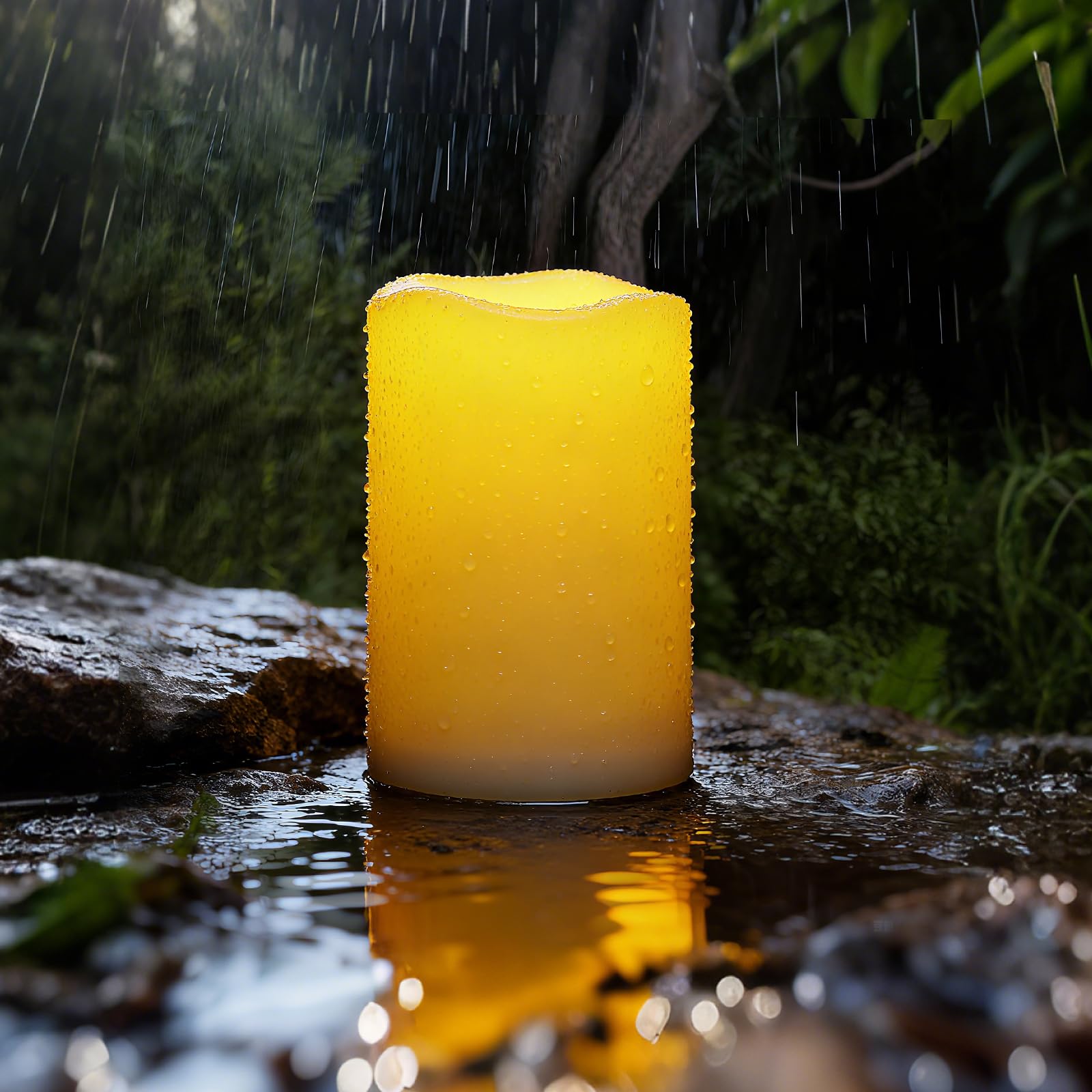 Homemory Large Solar Candles Outdoor Waterproof, 4x6, Dusk to Dawn, Solar Powered Flameless Candles for Outdoor, Lanterns