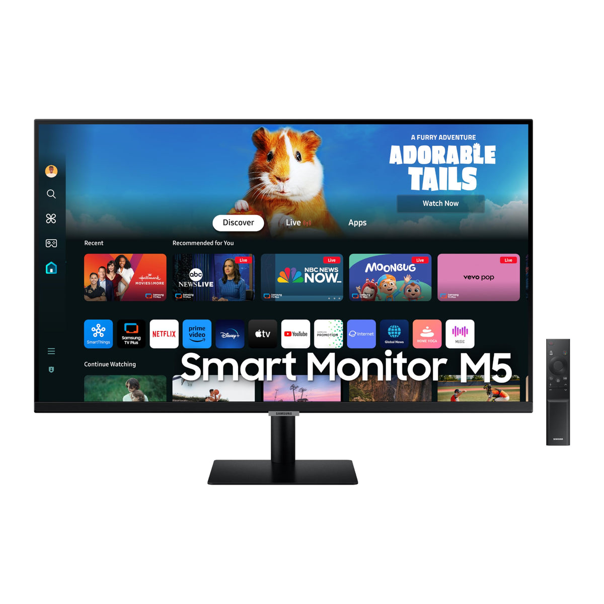 Samsung 27 Inch M5 (M50D) Series Fhd Smart Monitor With Streaming Tv, Speakers, Hdr10, Gaming Hub, Multiple Ports, Workout Track