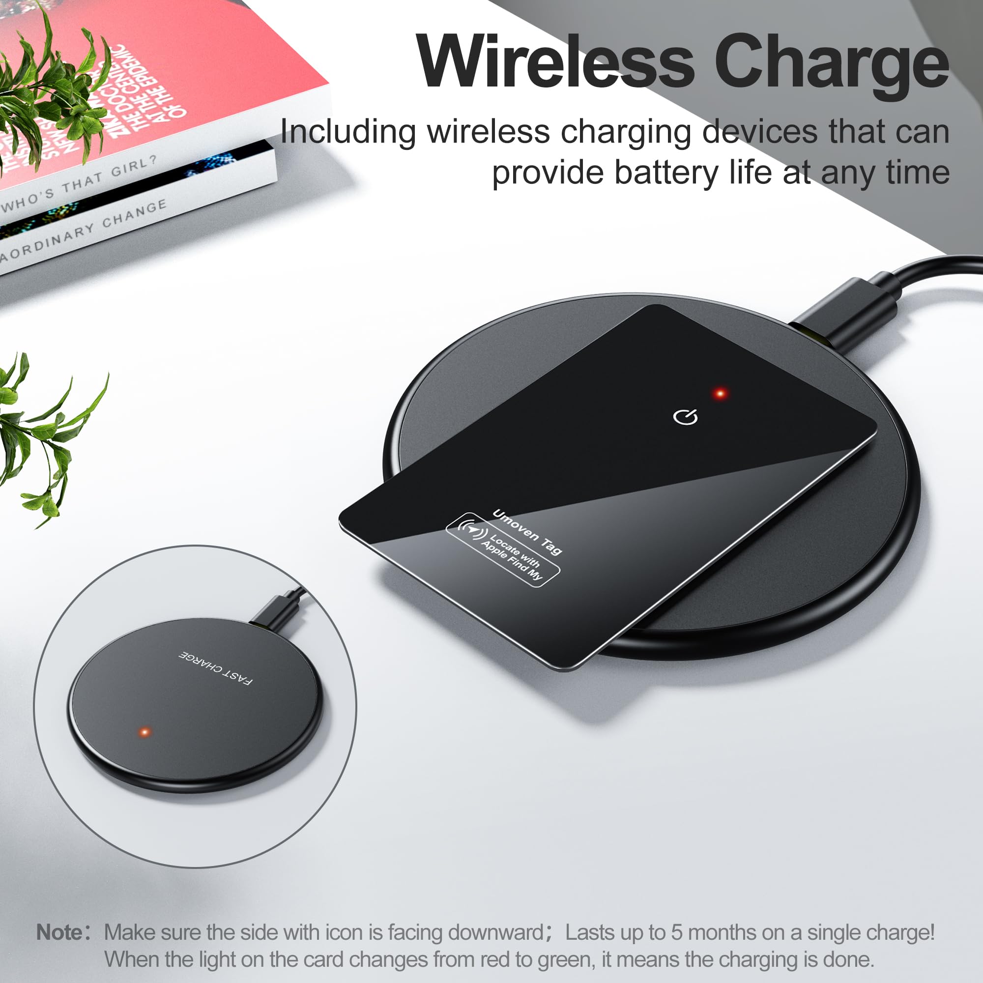 Wallet Tracker Card For Apple Find My(Ios Only)   Thin Wallet Finder With Wireless Charger   Item Locator For Wallet, Luggage Ta