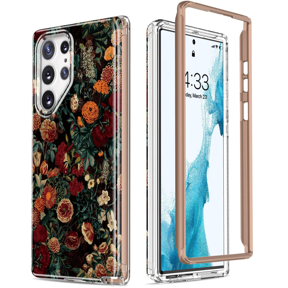 Esdot For Samsung Galaxy S22 Ultra Case,Military Grade Passing 21Ft Drop Test,Rugged Cover With Fashion Designs For Women Girls,