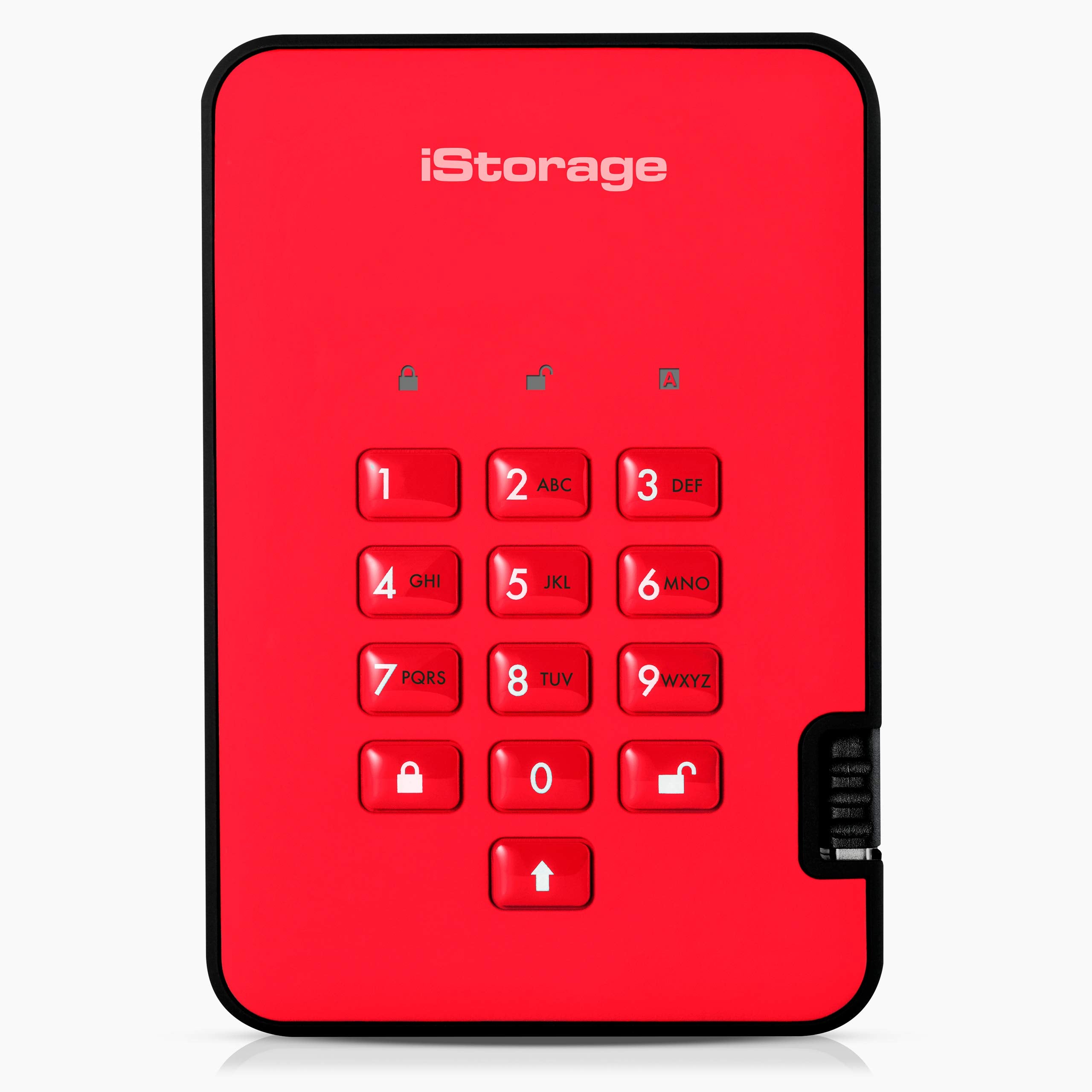 Istorage Diskashur2 Ssd 512Gb Red| Secure Portable Solid State Drive | Password Protected | Dust & Water Resistant | Hardware En