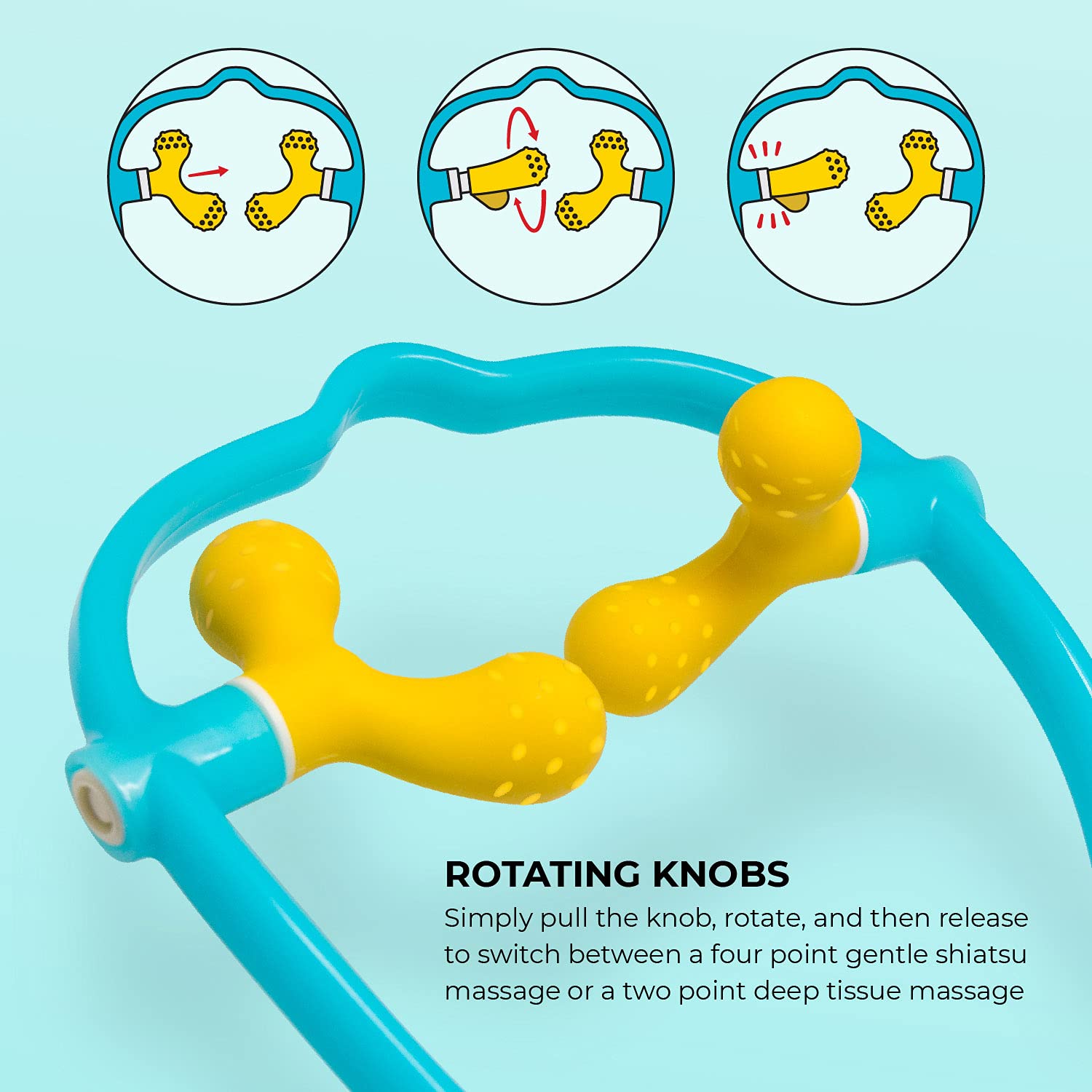 Lindo Shiatsu Neck Massager - Adjustable Knobs for Gentle or Deep Tissue Relief, Blue, 1 Count