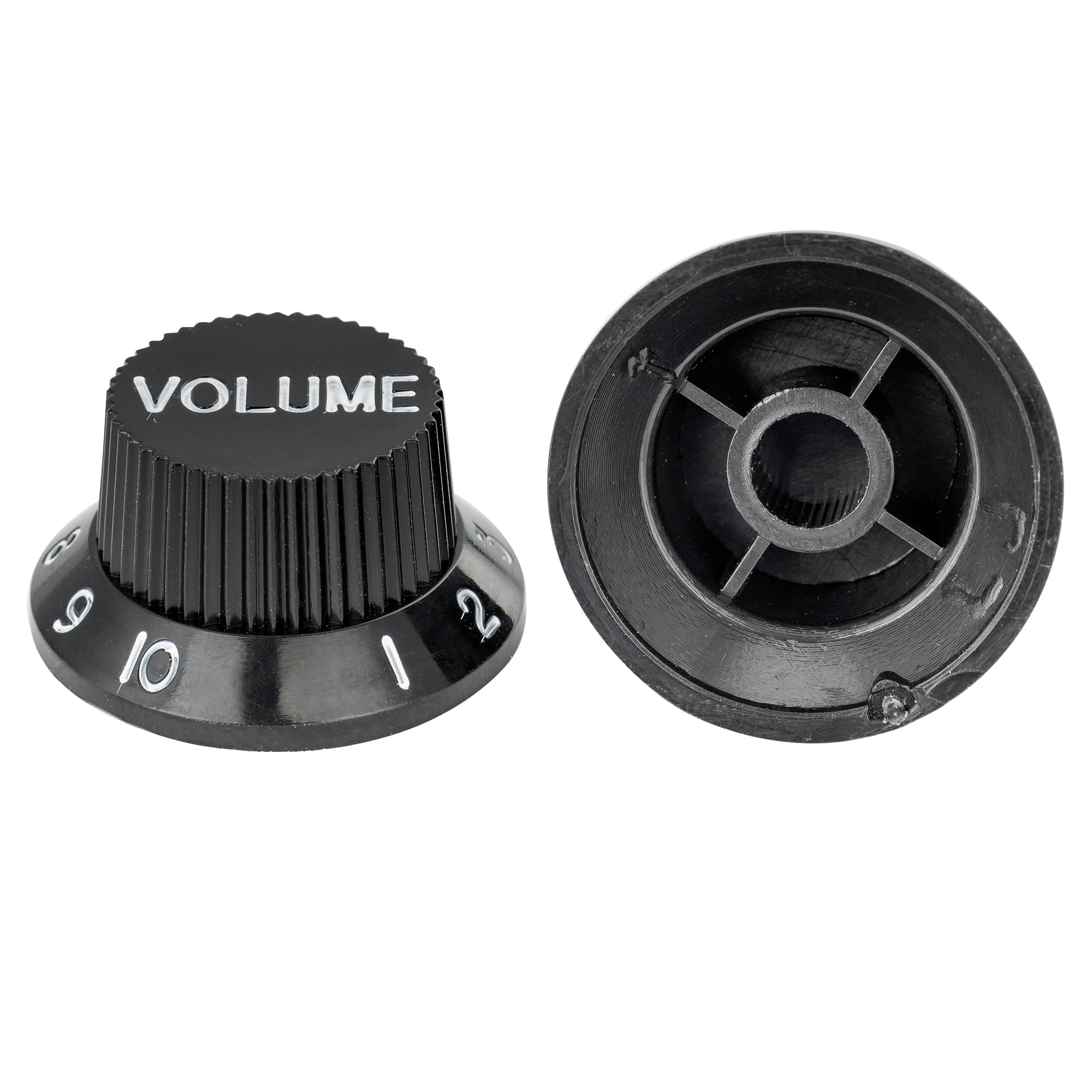 Musiclily Plastic 6Mm Strat Knobs 1 Volume And 2 Tone Control Knobs Set For Fender Squier Stratocaster Electric Guitar,Black