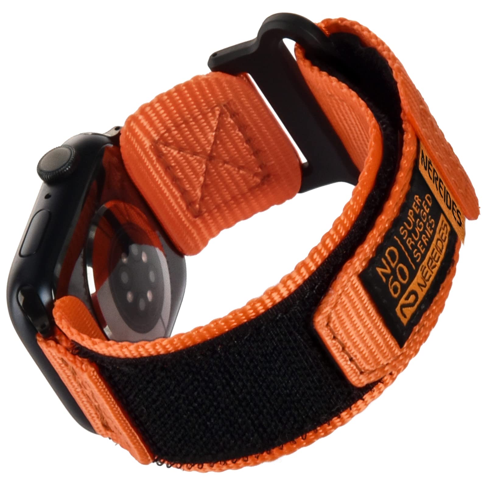 Nereides Compatible With Apple Watch Band Ultra 1/2, Nylon Sports Strap With Woven Design For 49Mm (L, Orange)