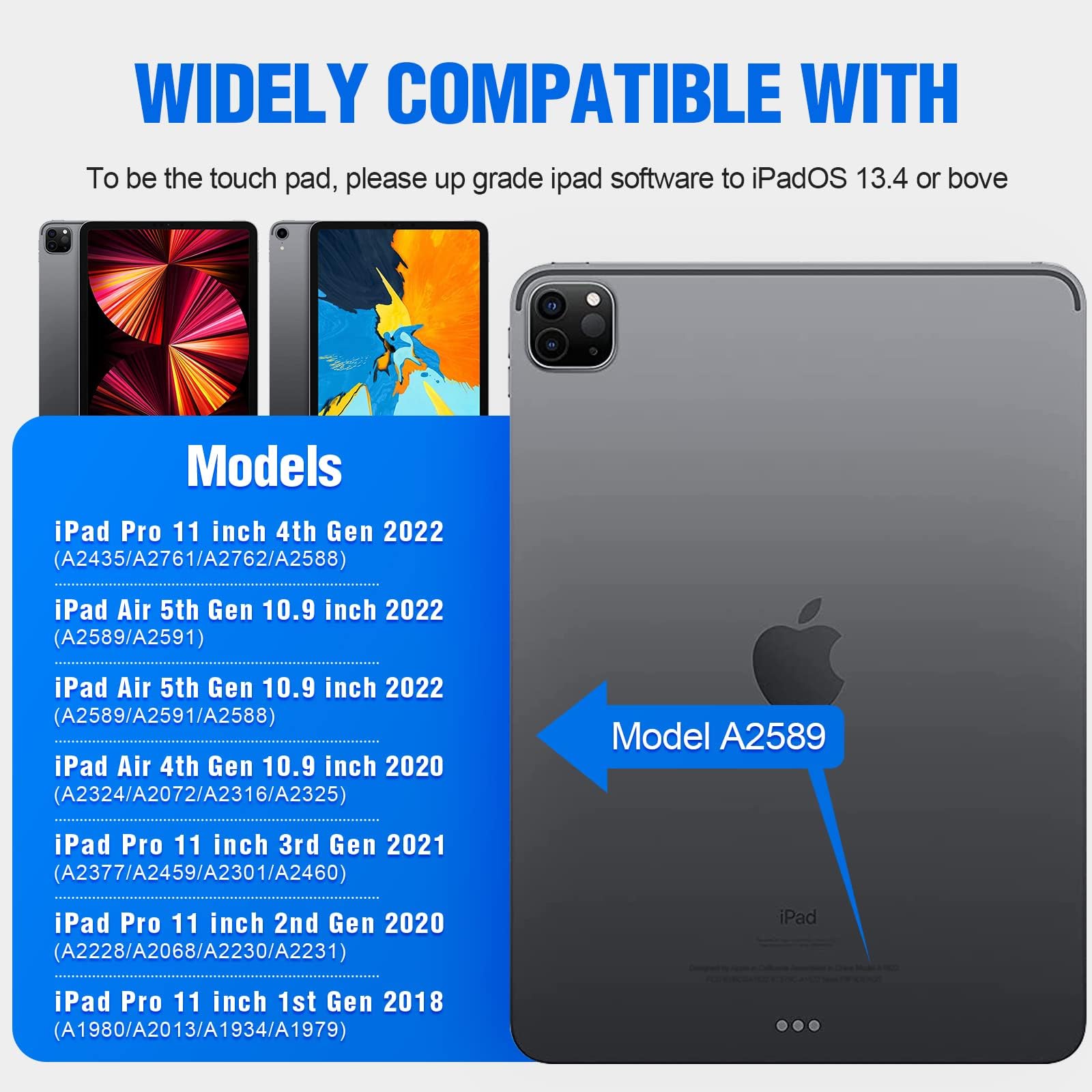 Nillkin Ipad Air 11 Inch Case With Keyboard 4Th/5Th Gen & For Ipad Air 11 Inch (M2) 2024, Detachable Backlit Magic Style Magneti