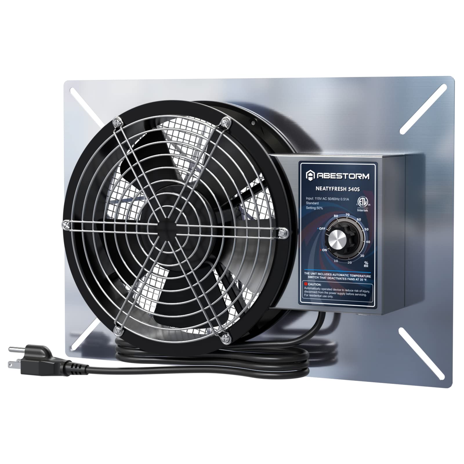 Abestorm 540Cfm Crawlspace Ventilation Fans Ip 55 Grade Basements Vent Fan 8.7 Inches Ventilator Fan With Freeze Protection Ther