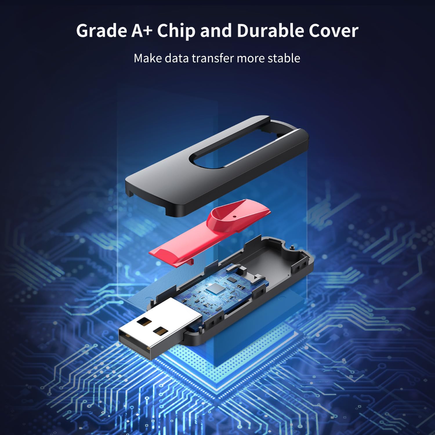 Raoyi 10Pcs 64Gb Usb Flash Drives Slide Retractable Memory Stick Bulk Usb 2.0 Thumb Drive Jump Drive Zip Drive Usb Sticks Data Storage Backup For Pc Mac (64G, Red)