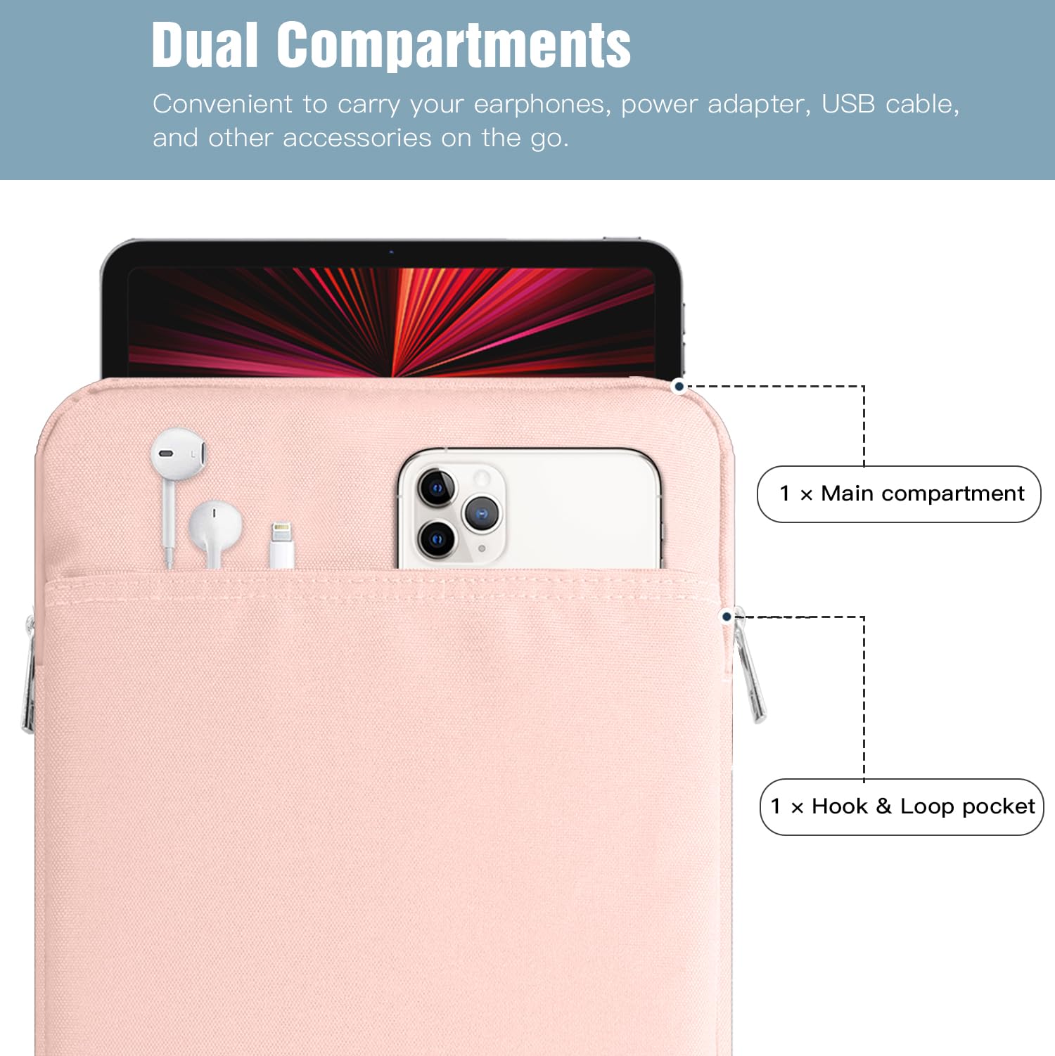 Timovo 13 Inch Tablet Sleeve For Ipad Air 13 M3 2025, Ipad Pro 13, Ipad Pro 12.9, Galaxy Tab S9 Plus/S10+/S10 Plus/S9 Fe+/S9 Fe