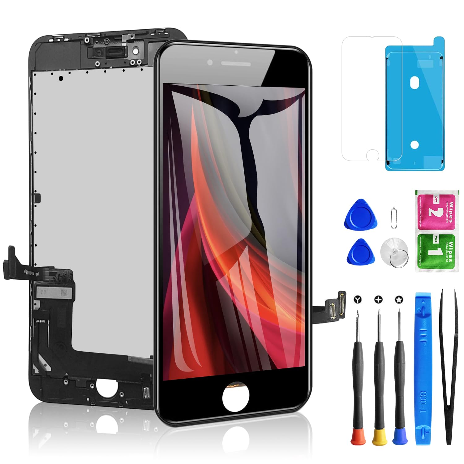 For Iphone 8 Plus Screen Replacement Black 5.5 Inch, Diykitpl 3D Touch Lcd Digitizer Display For Iphone 8 Plus, With Repair Tool